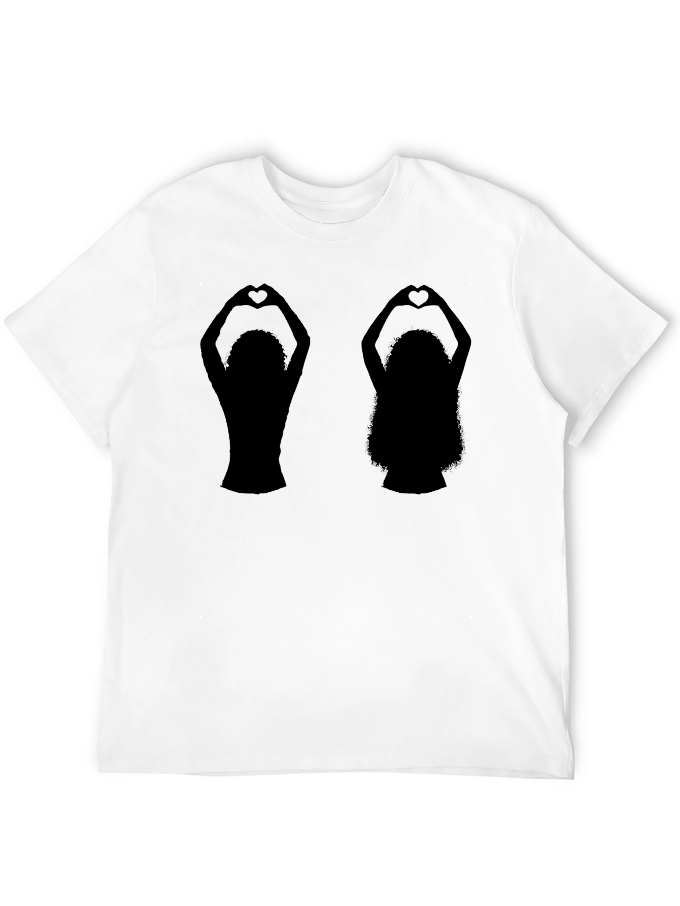 Silhouette Heart Hands Graphic T-Shirt