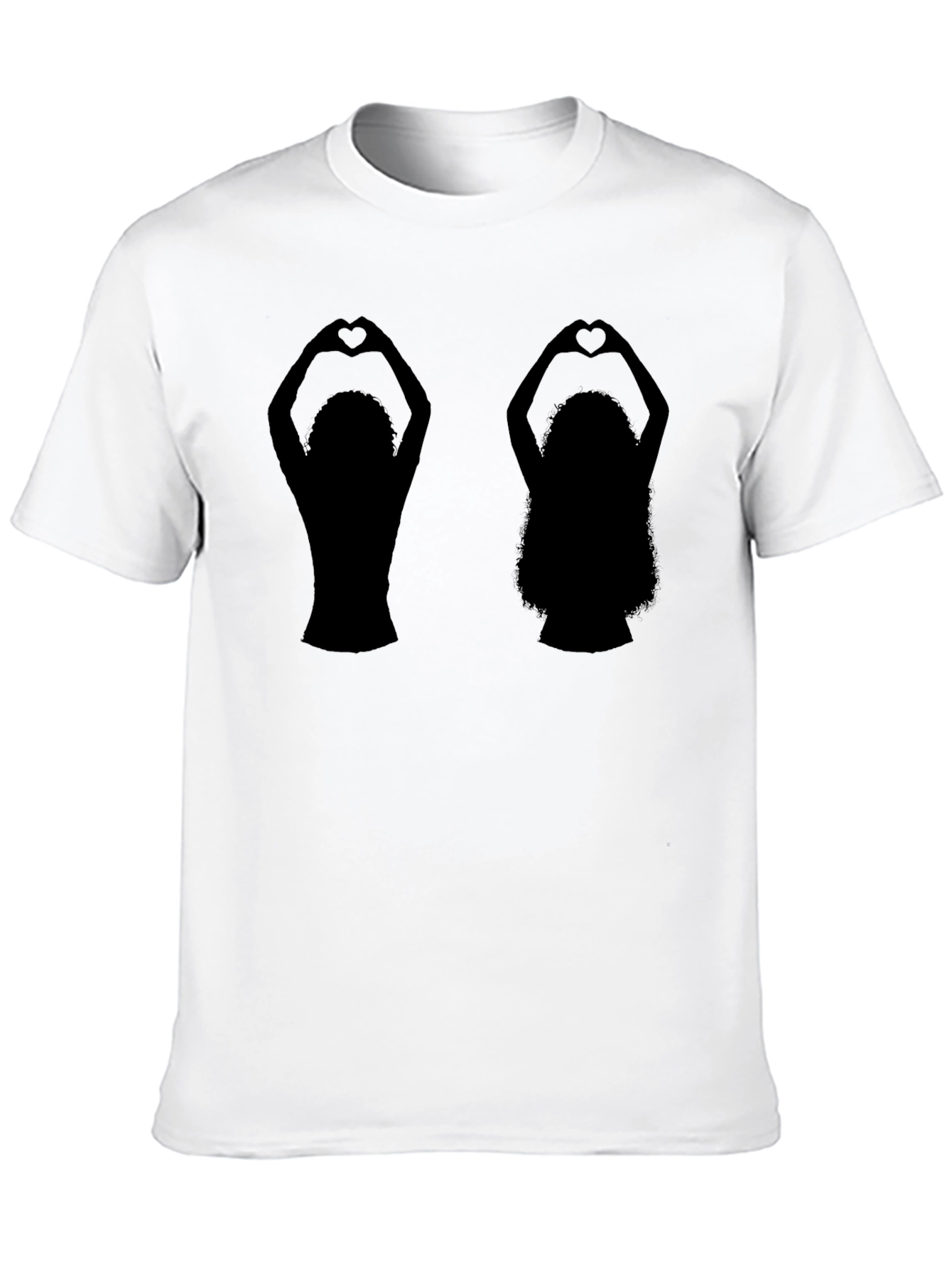 Silhouette Heart Hands Graphic T-Shirt
