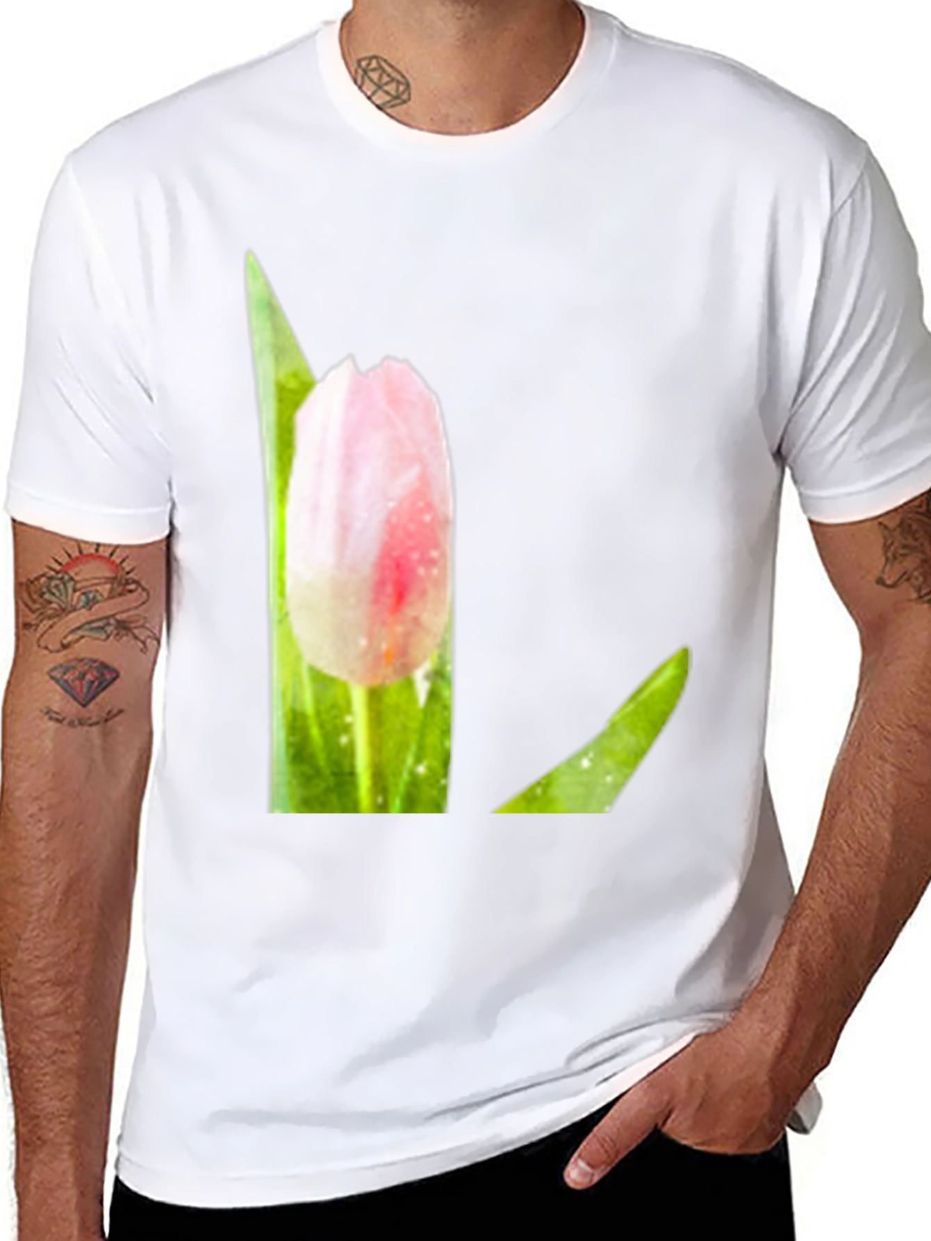 Pink Tulip T-Shirt - Floral Graphic Tee