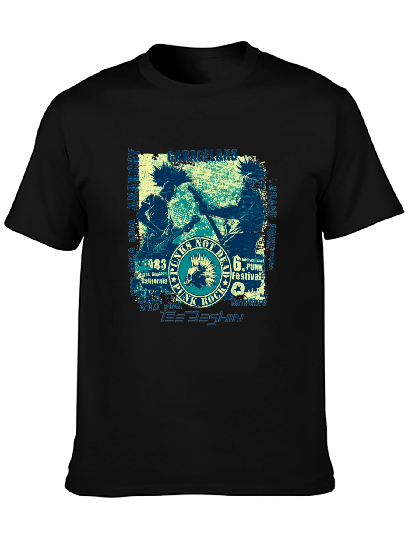 Punk Rock Tee - Graphic Print Cotton T-Shirt