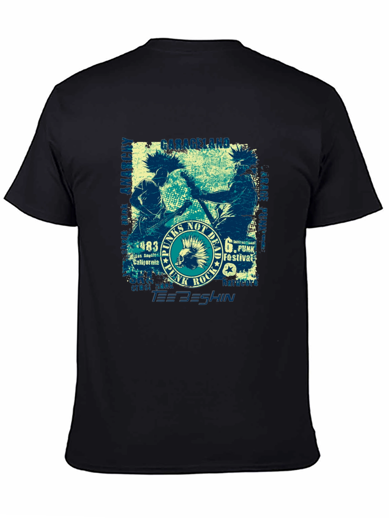 Punk Rock Tee - Graphic Print Cotton T-Shirt