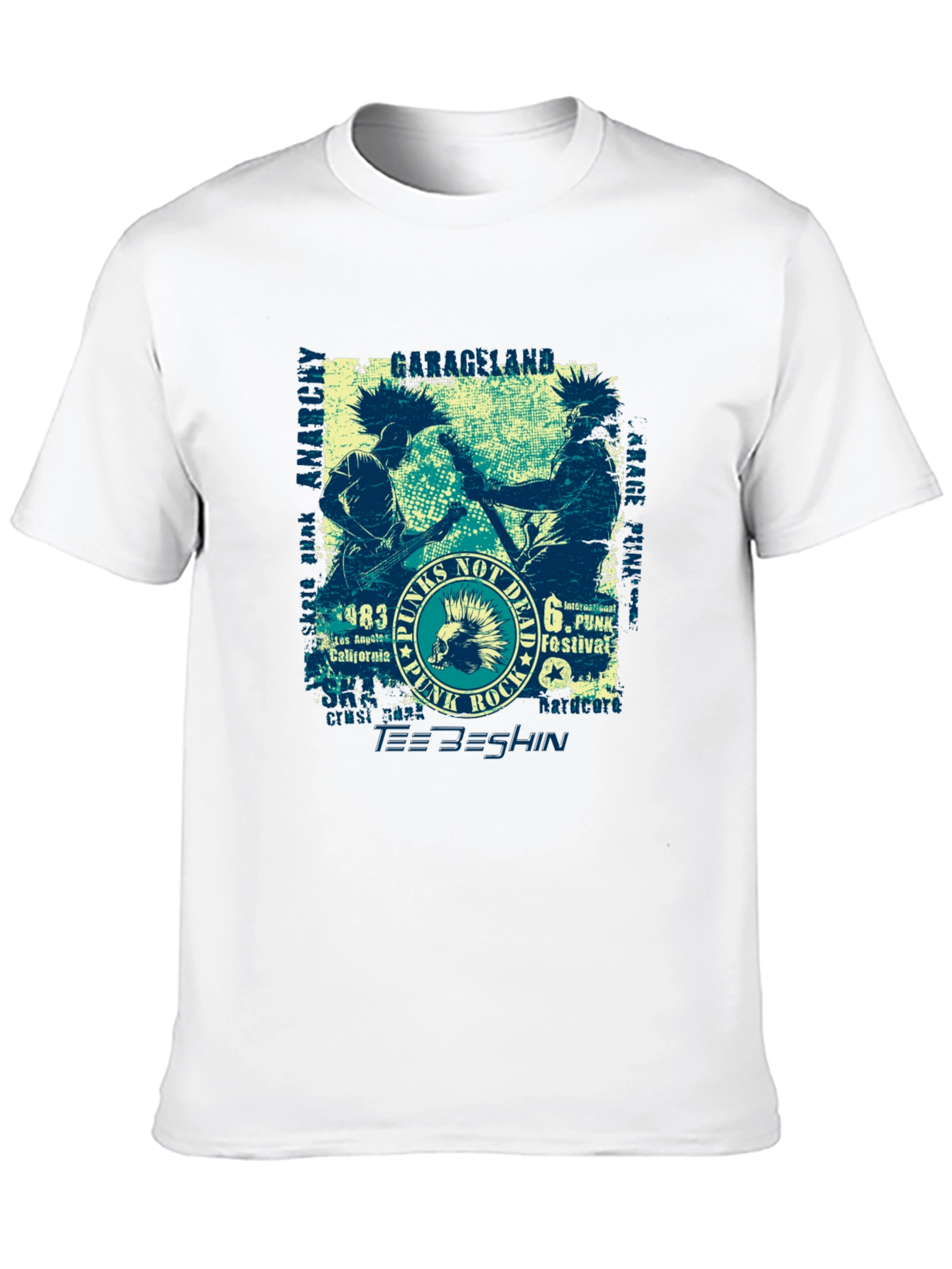 Punk Rock Tee - Graphic Print Cotton T-Shirt