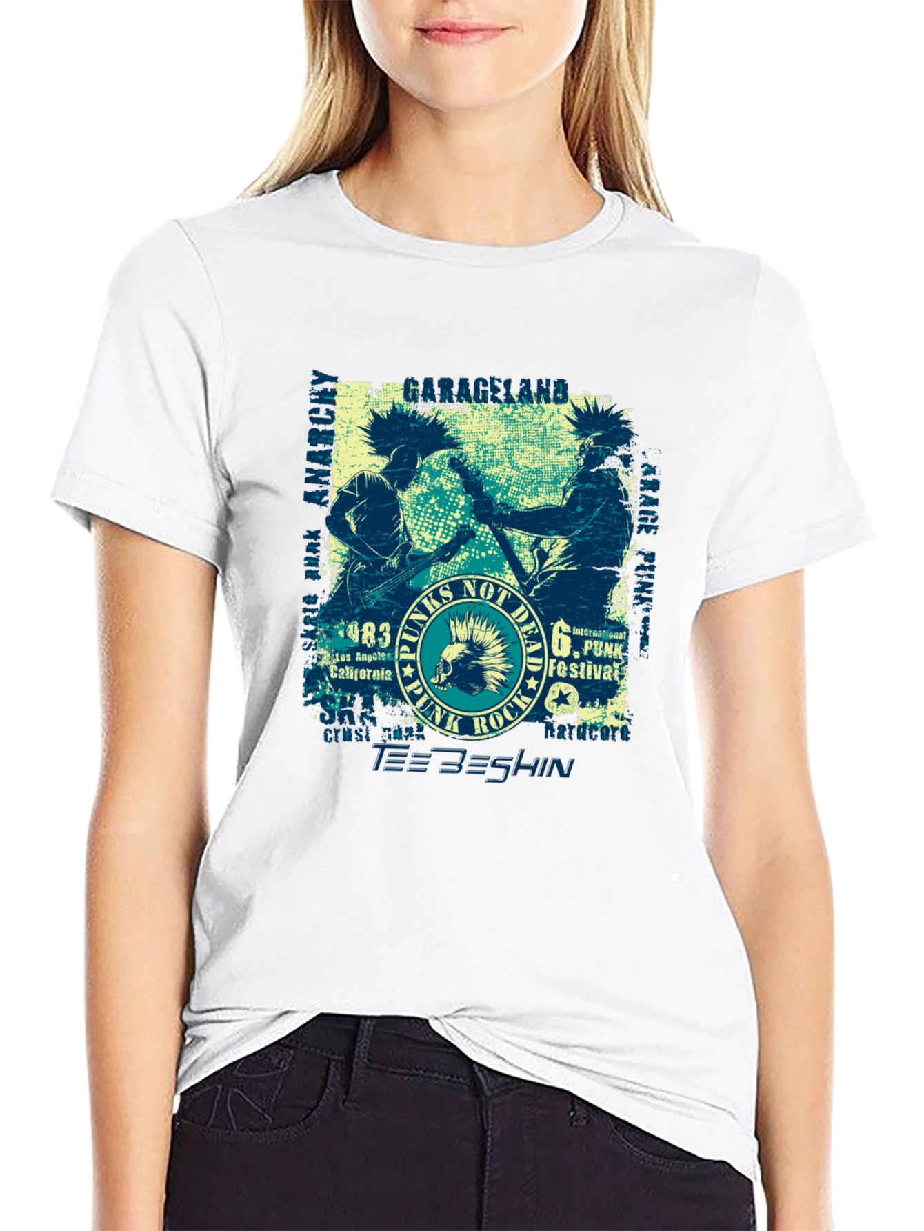 Punk Rock Tee - Graphic Print Cotton T-Shirt