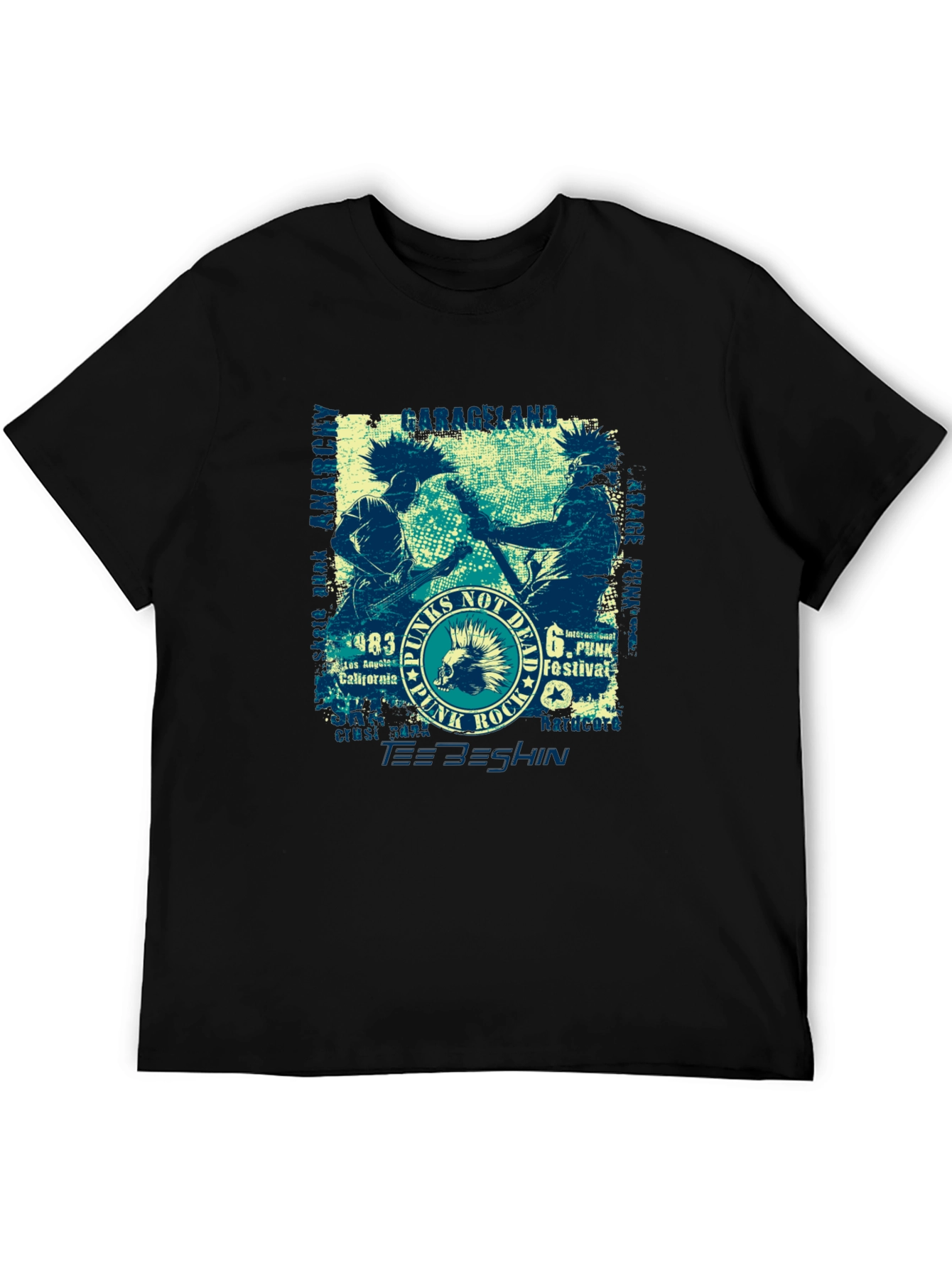 Punk Rock Tee - Graphic Print Cotton T-Shirt