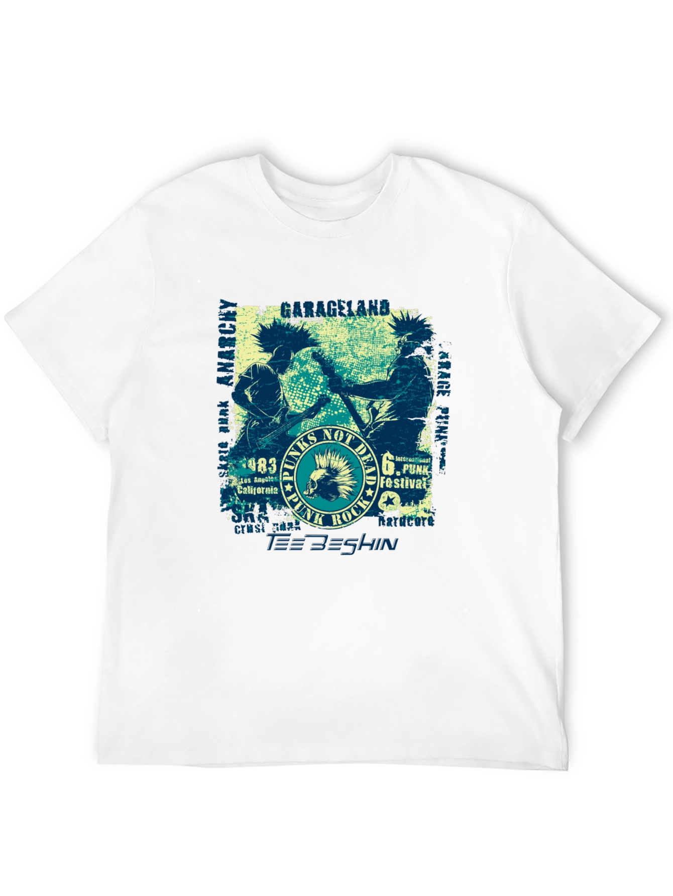 Punk Rock Tee - Graphic Print Cotton T-Shirt