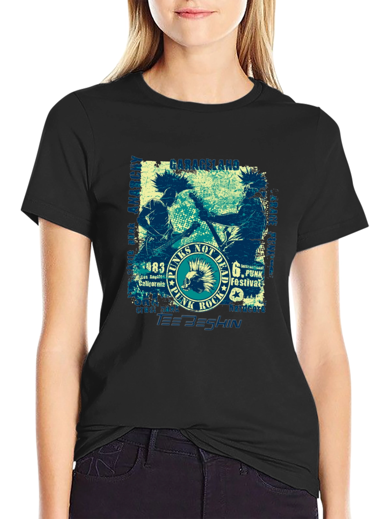 Punk Rock Tee - Graphic Print Cotton T-Shirt