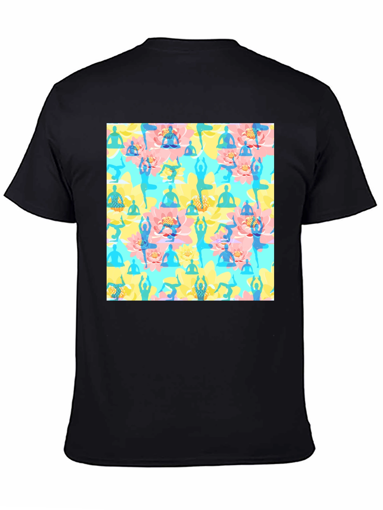 Yoga Pose Pattern T-Shirt - Stylish & Comfortable