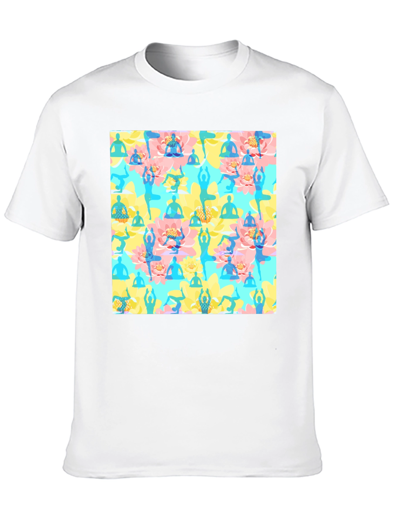 Yoga Pose Pattern T-Shirt - Stylish & Comfortable
