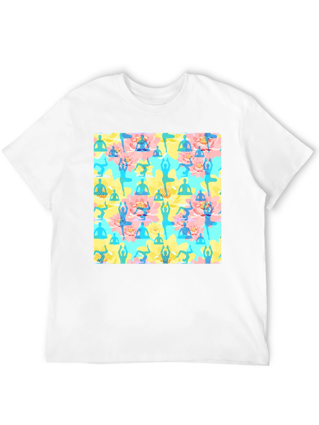 Yoga Pose Pattern T-Shirt - Stylish & Comfortable