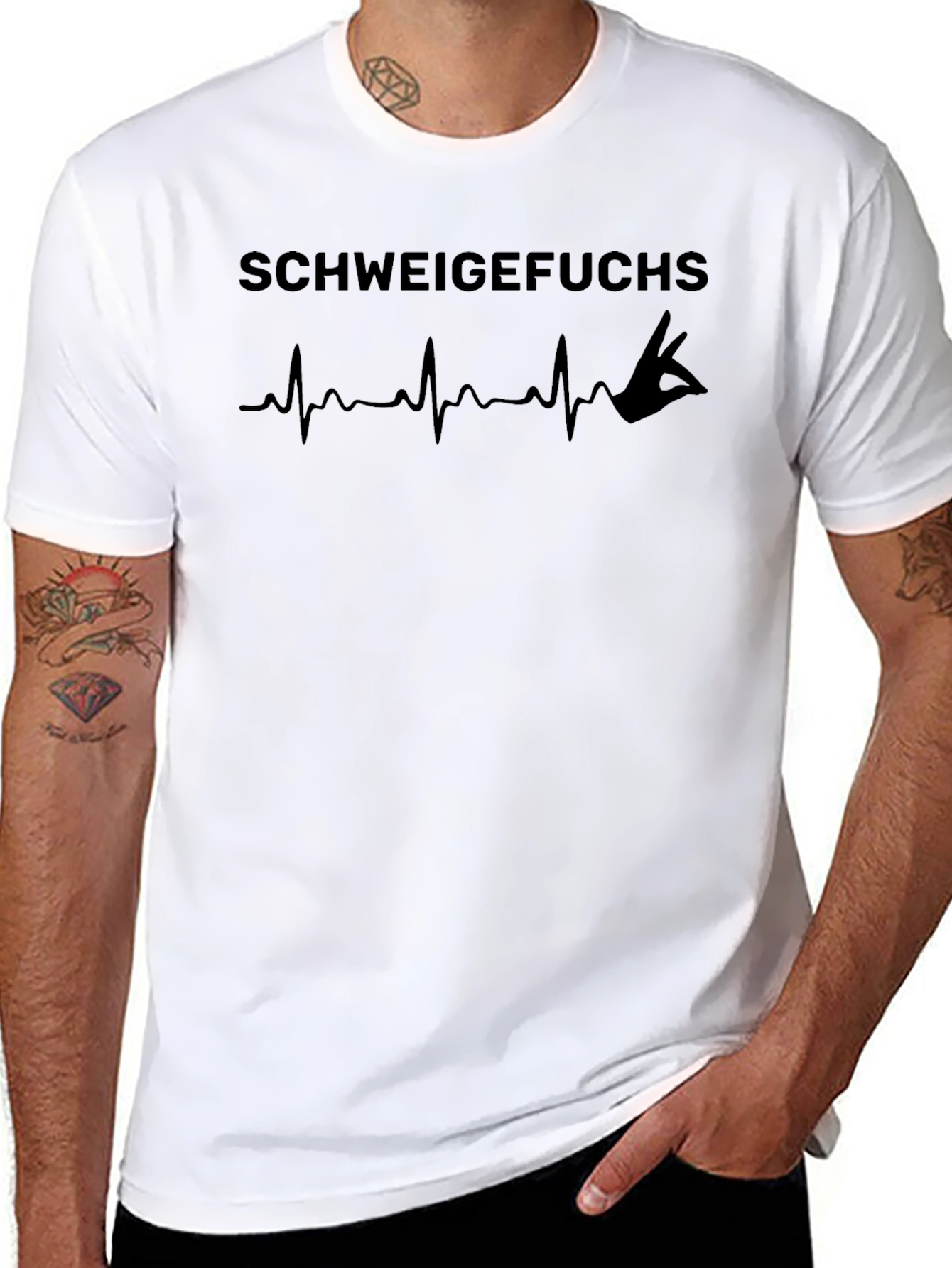 SchweigeFuchs T-Shirt - Heartbeat Design
