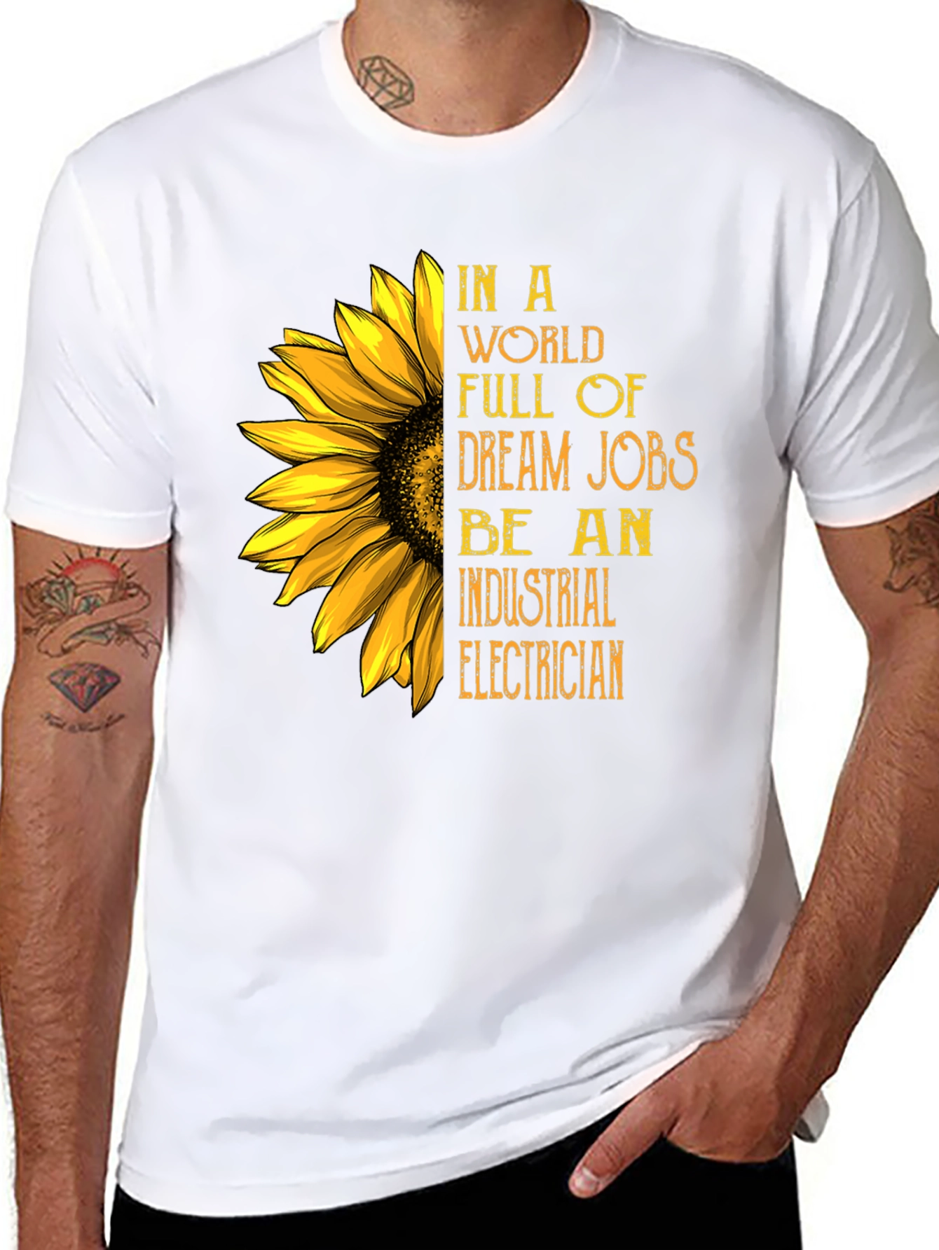 Industrial Electrician Sunflower Graphic Tee