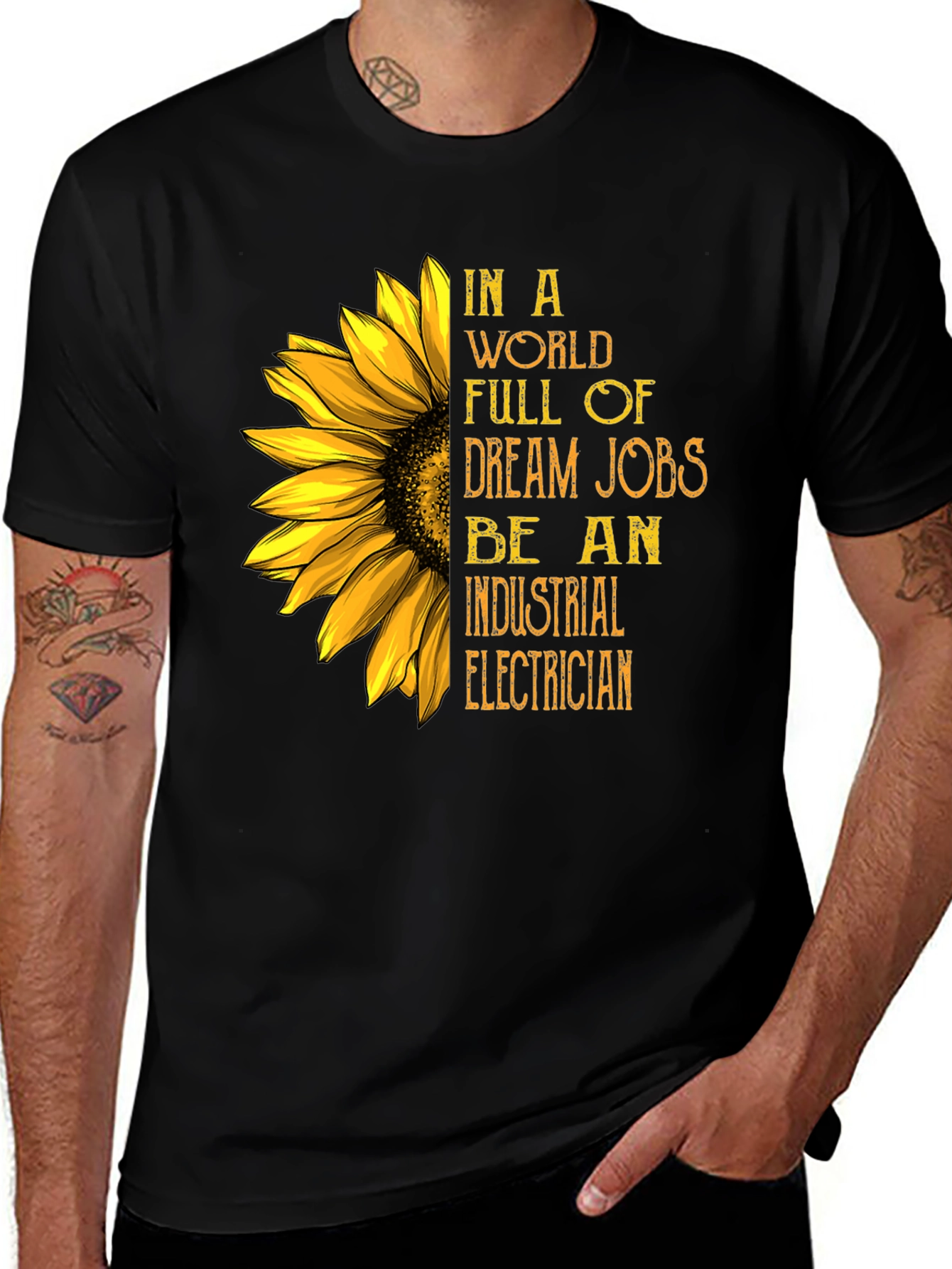 Industrial Electrician Sunflower Graphic Tee