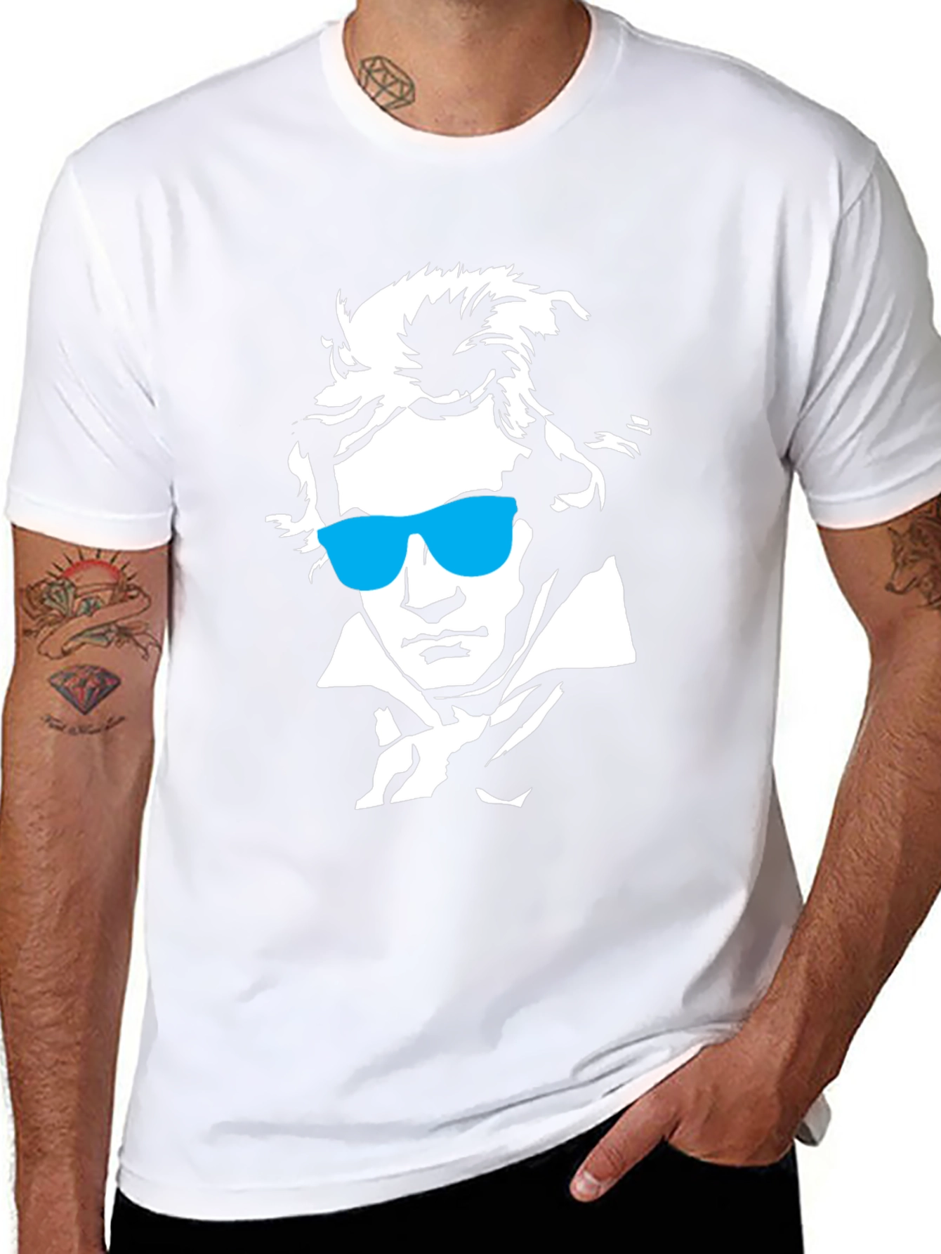Beethoven Sunglasses Graphic T-Shirt - Black