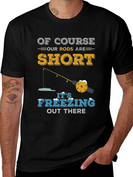 Funny Winter Fishing T-Shirt - Short Rods