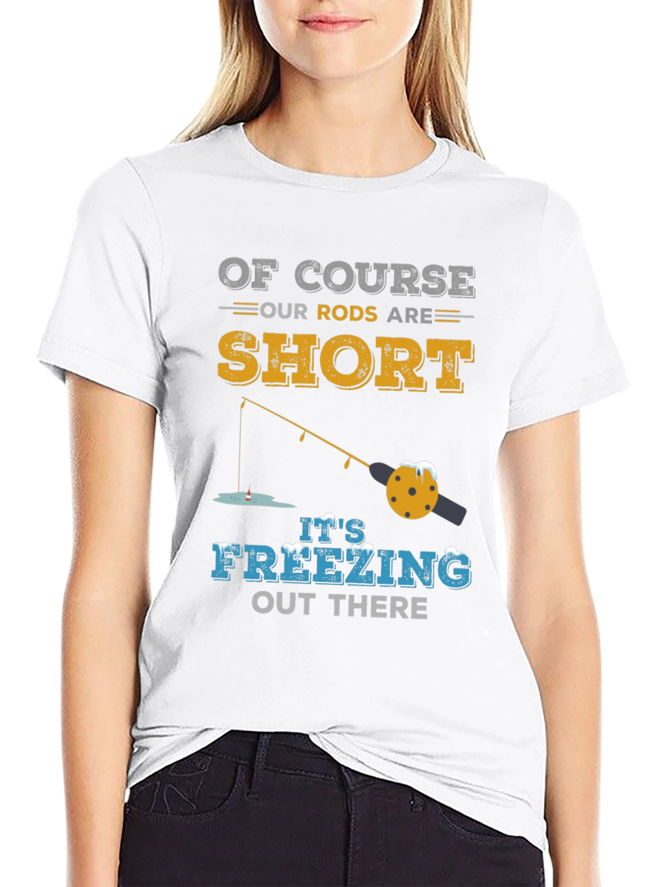 Funny Winter Fishing T-Shirt - Short Rods