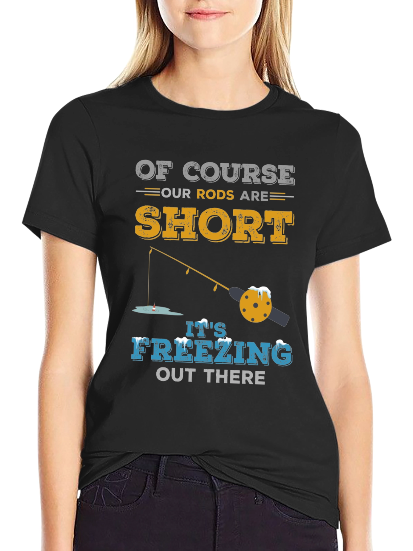 Funny Winter Fishing T-Shirt - Short Rods