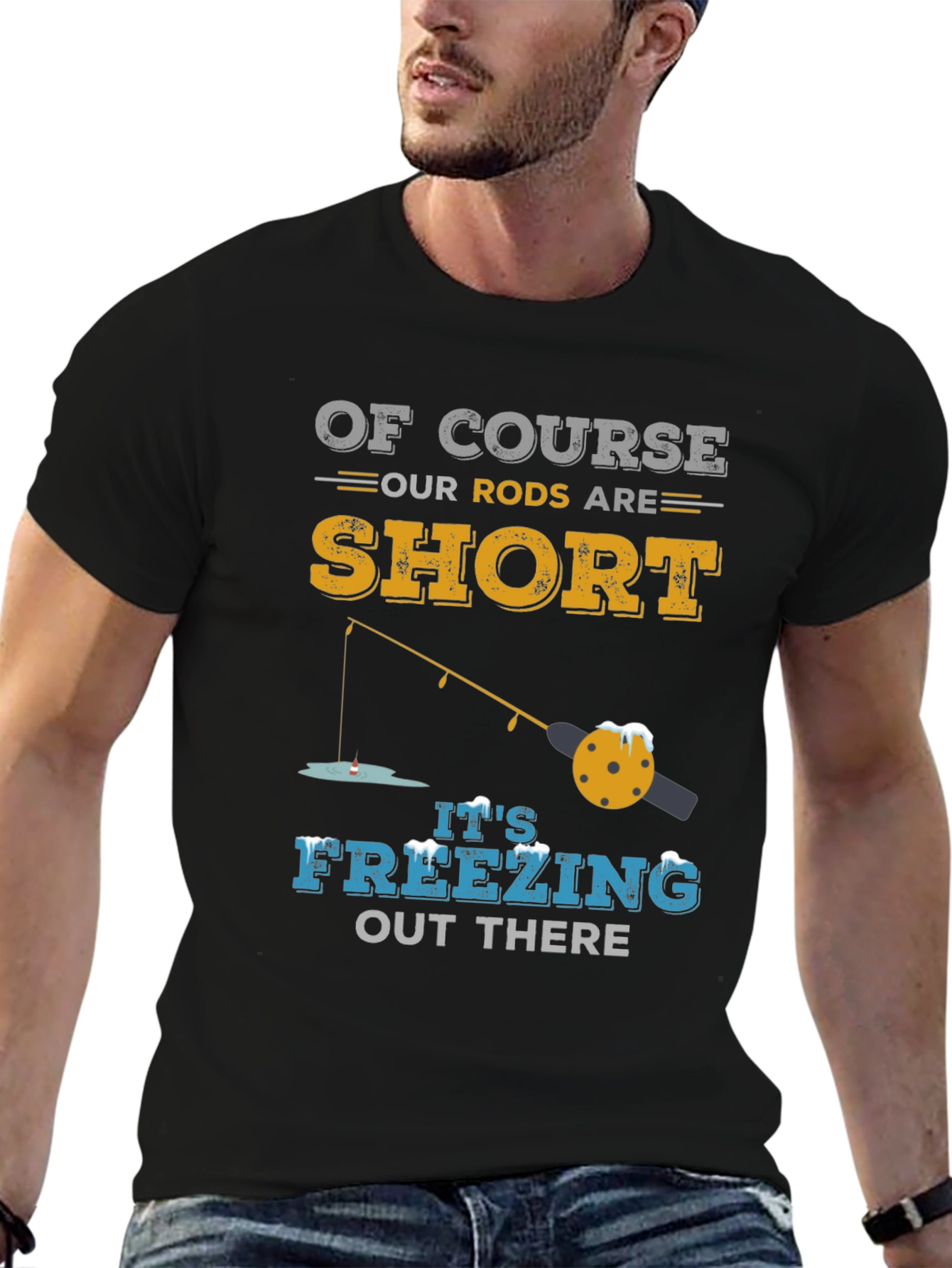 Funny Winter Fishing T-Shirt - Short Rods
