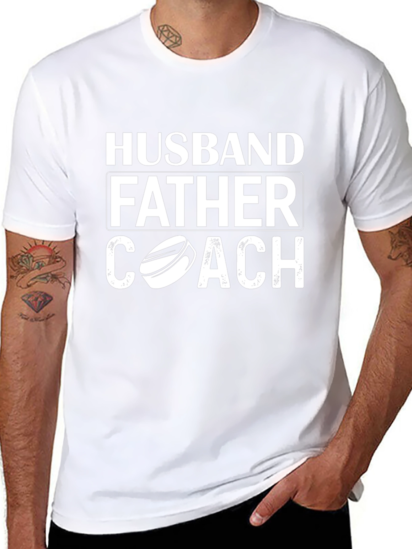Husband Father Coach Black T-Shirt