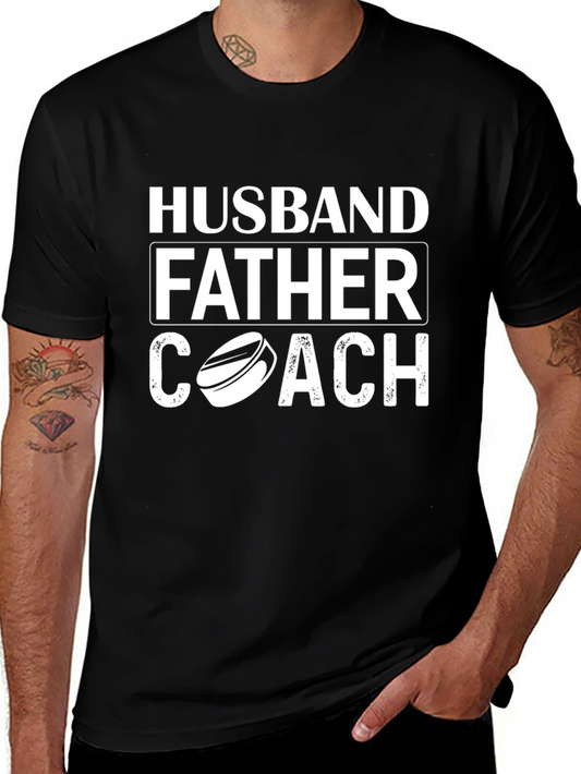 Husband Father Coach Black T-Shirt