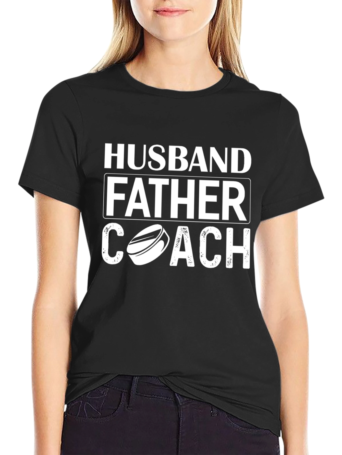 Husband Father Coach Black T-Shirt