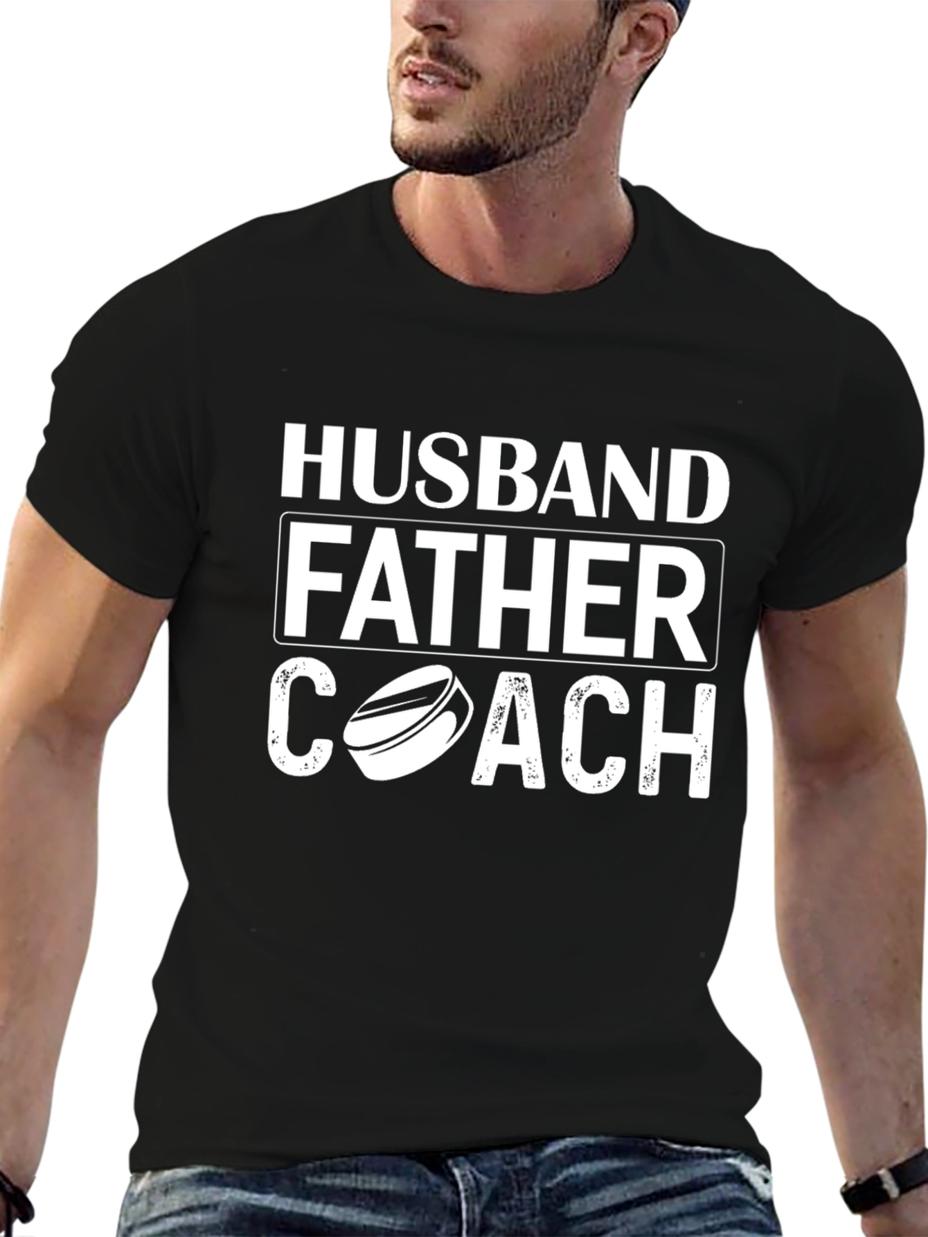 Husband Father Coach Black T-Shirt