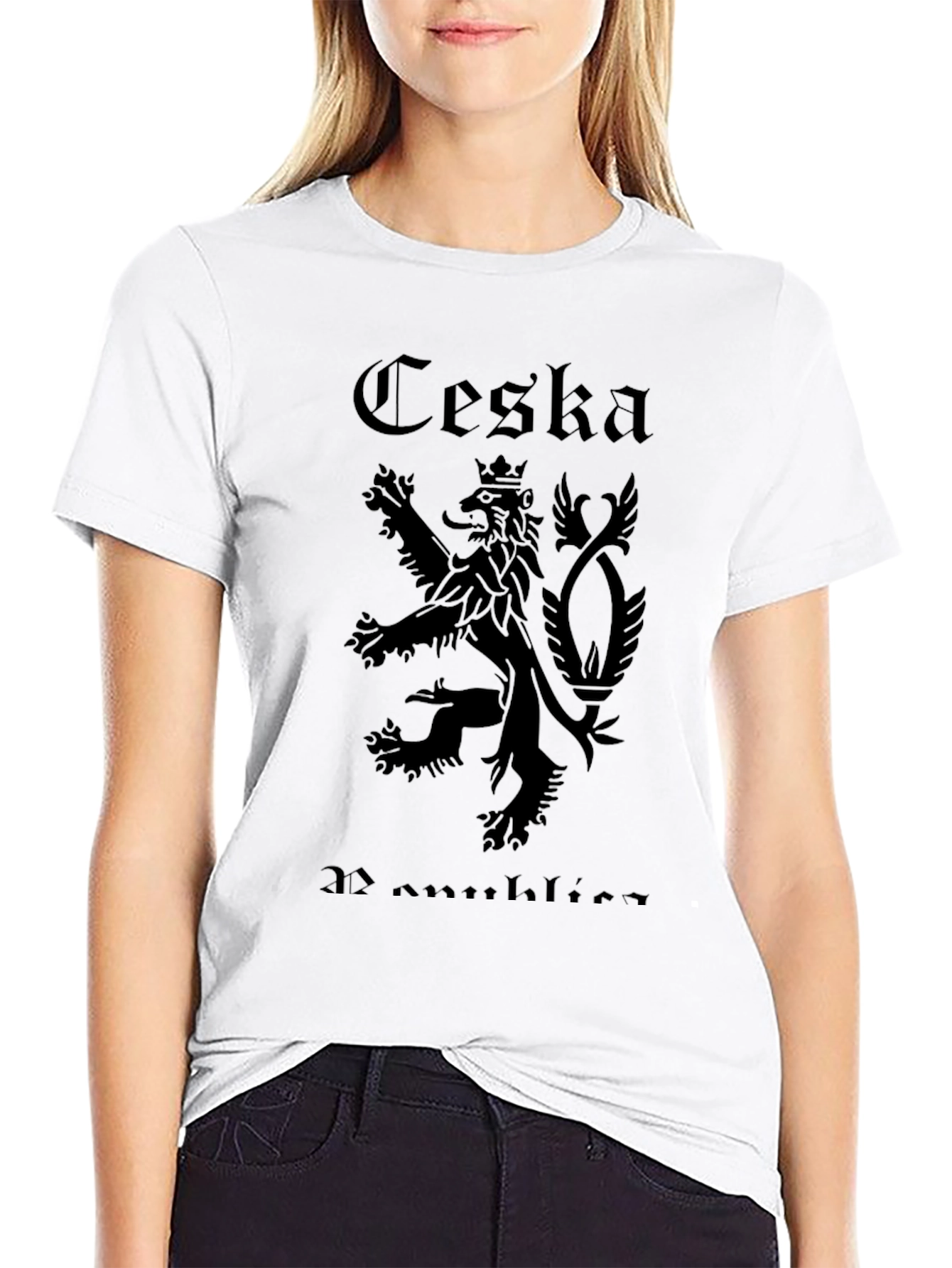Czech Republic Lion Crest Black T-Shirt