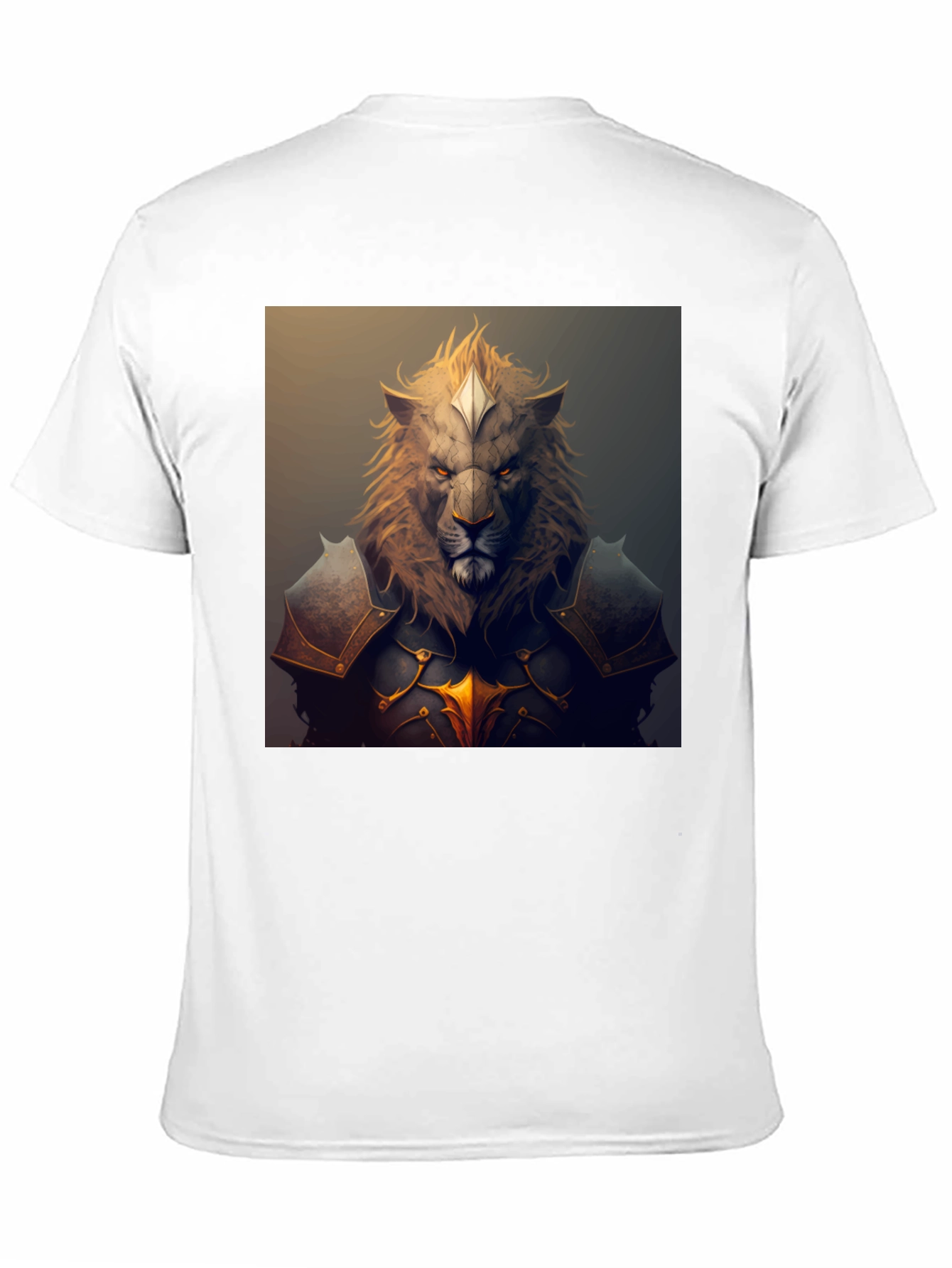 Lion Knight Graphic Tee - Black Casual T-Shirt