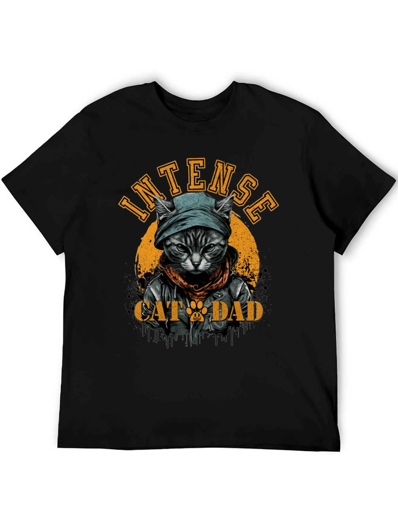 Intense Cat Dad Graphic T-Shirt