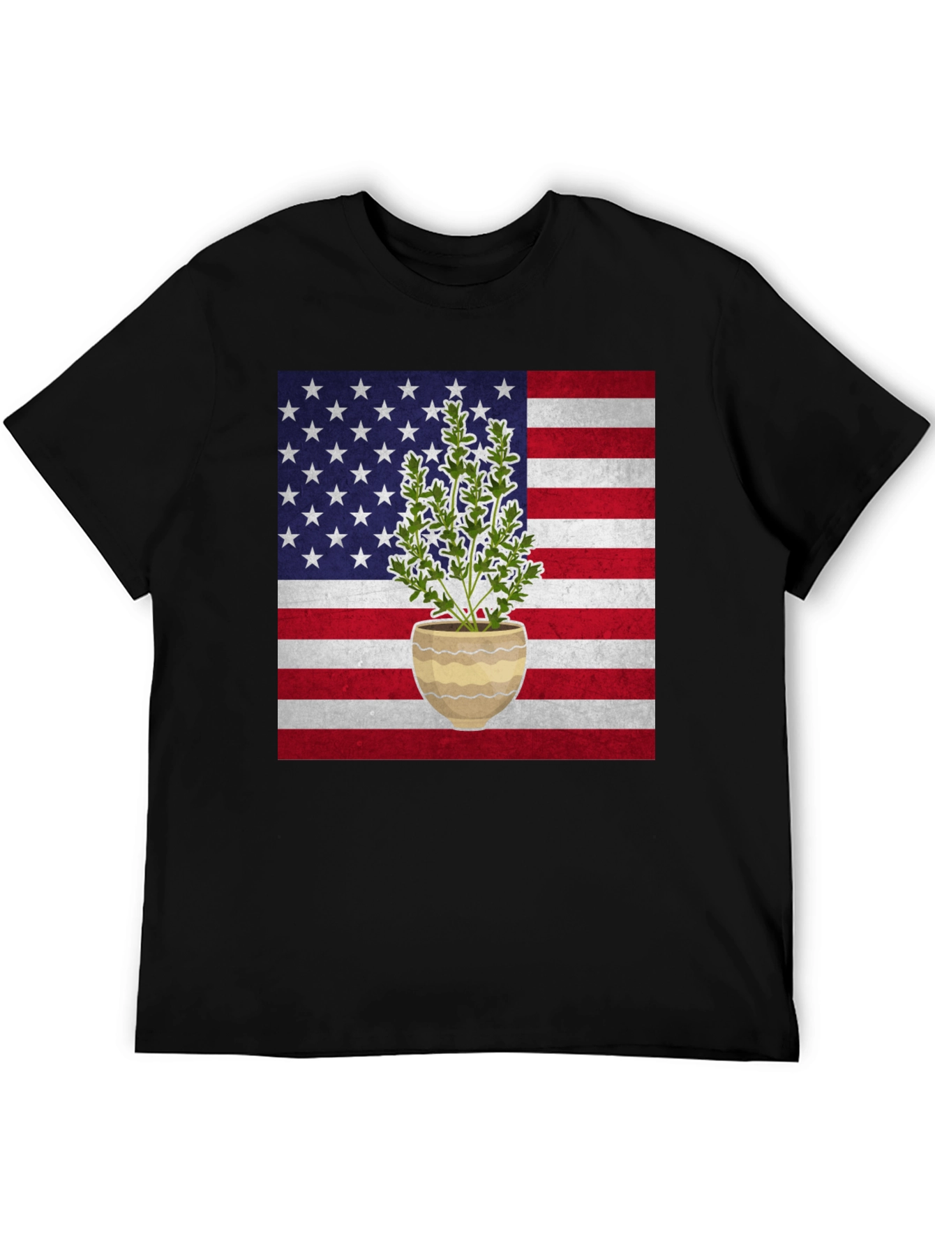 American Flag Plant T-Shirt - Patriotic Design