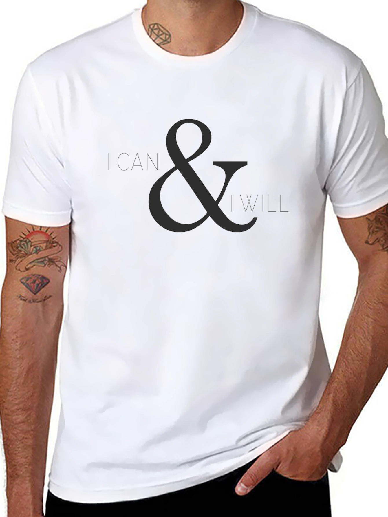 Classic Black T-Shirt with Subtle Ampersand Design