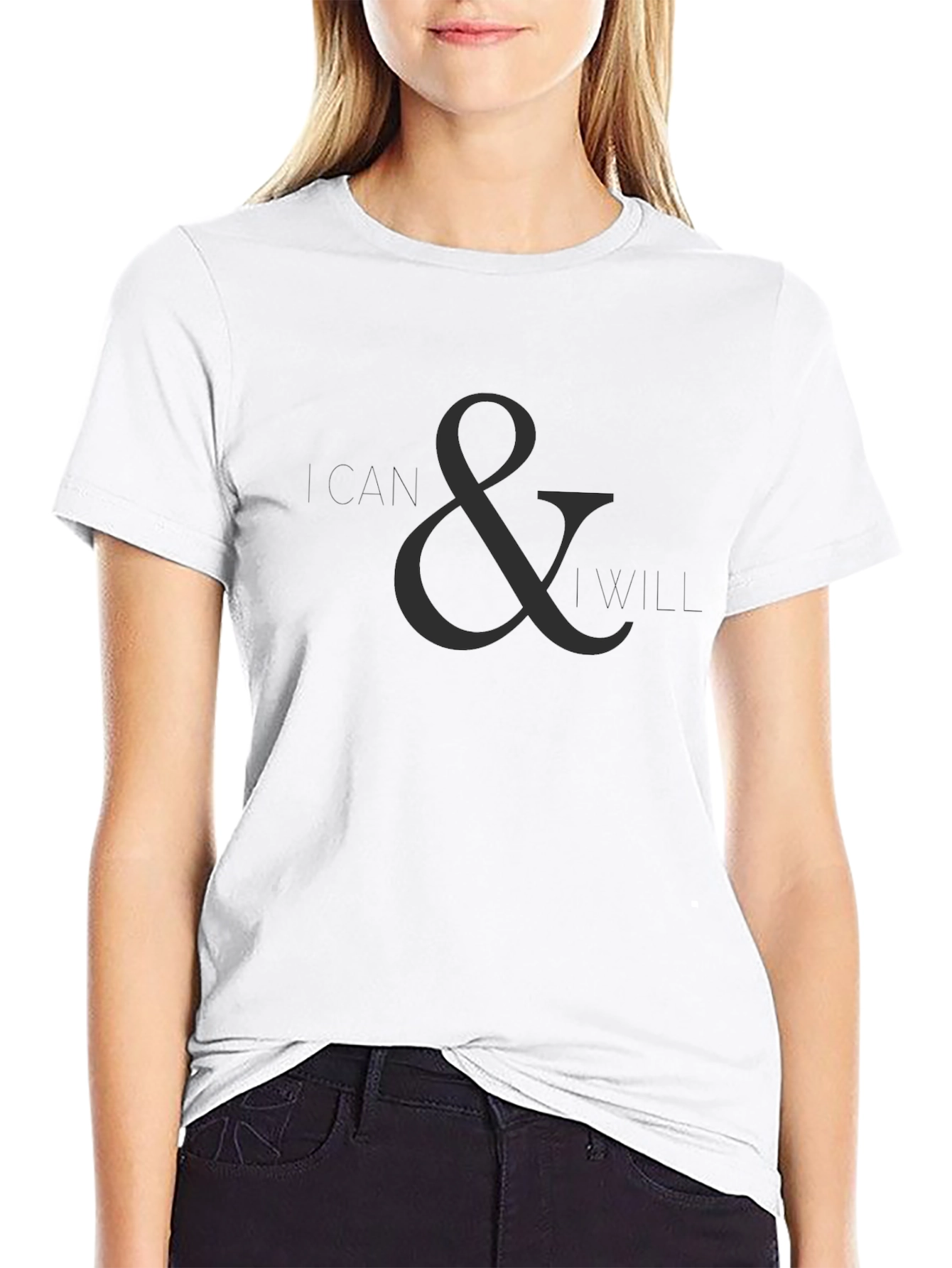Classic Black T-Shirt with Subtle Ampersand Design