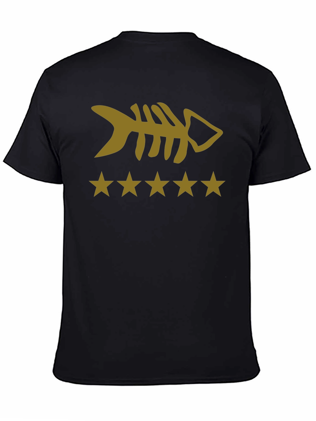 Fishbone & Stars Graphic T-Shirt - Black