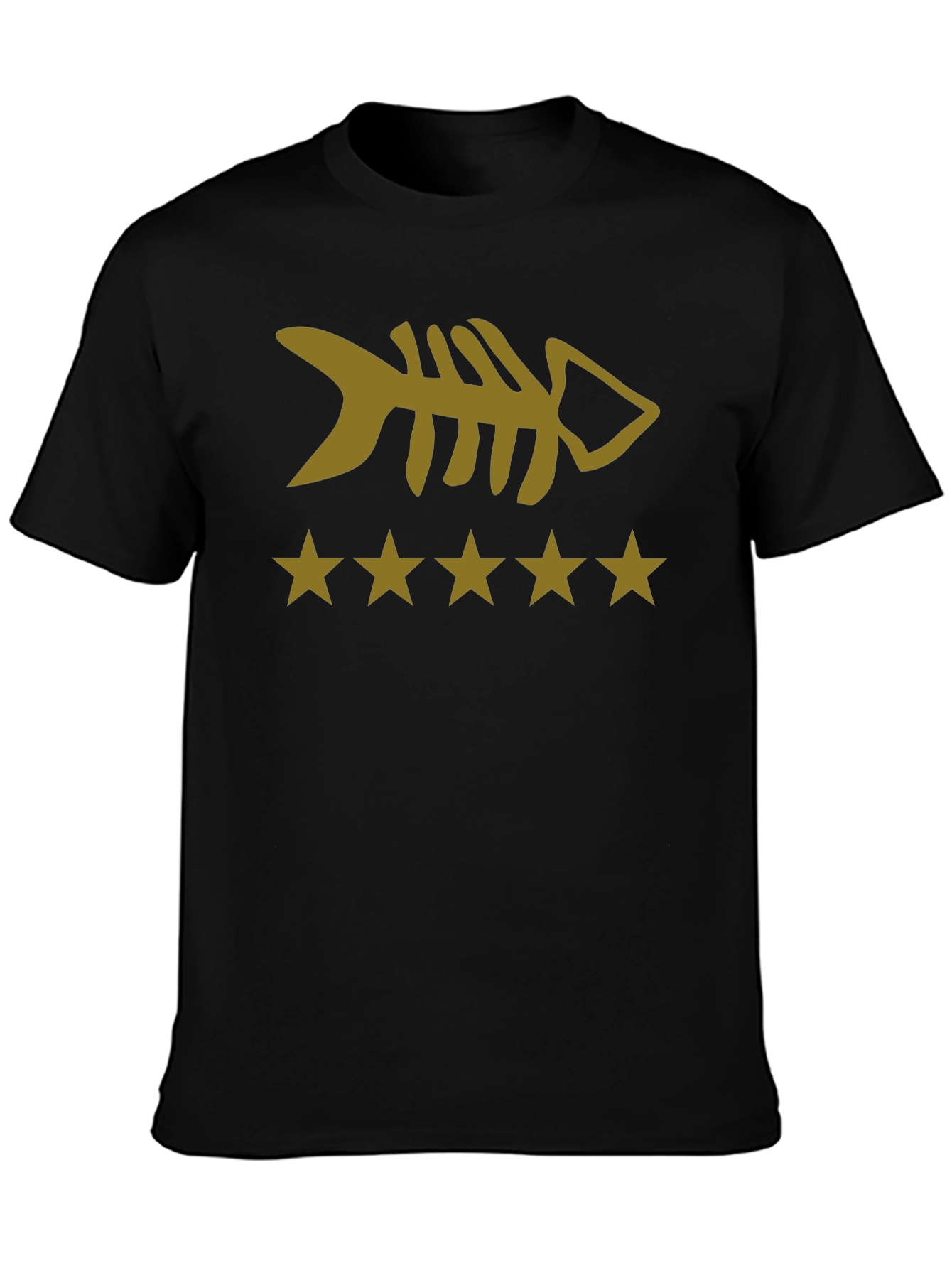 Fishbone & Stars Graphic T-Shirt - Black