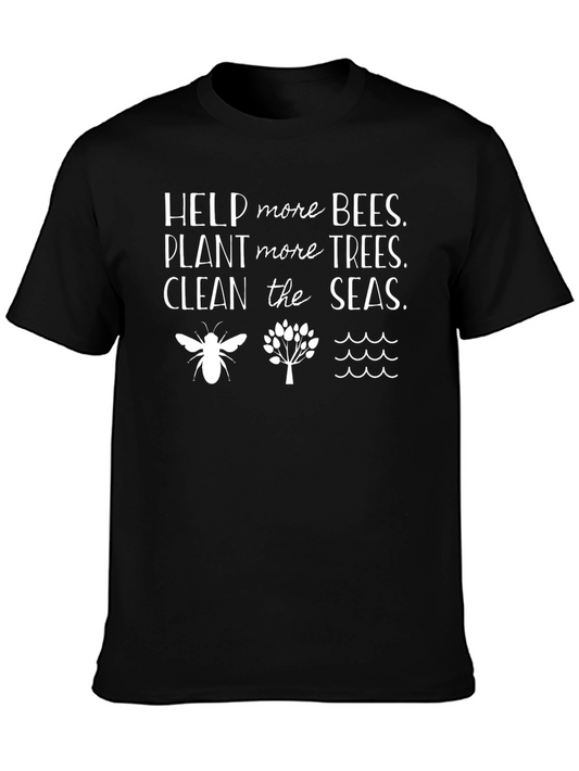 Eco-Friendly Graphic Tee - Help Bees Plant Trees
