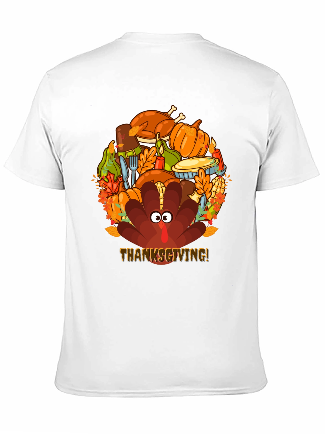 Thanksgiving Turkey Feast Graphic Tee - Mens Black T-Shirt