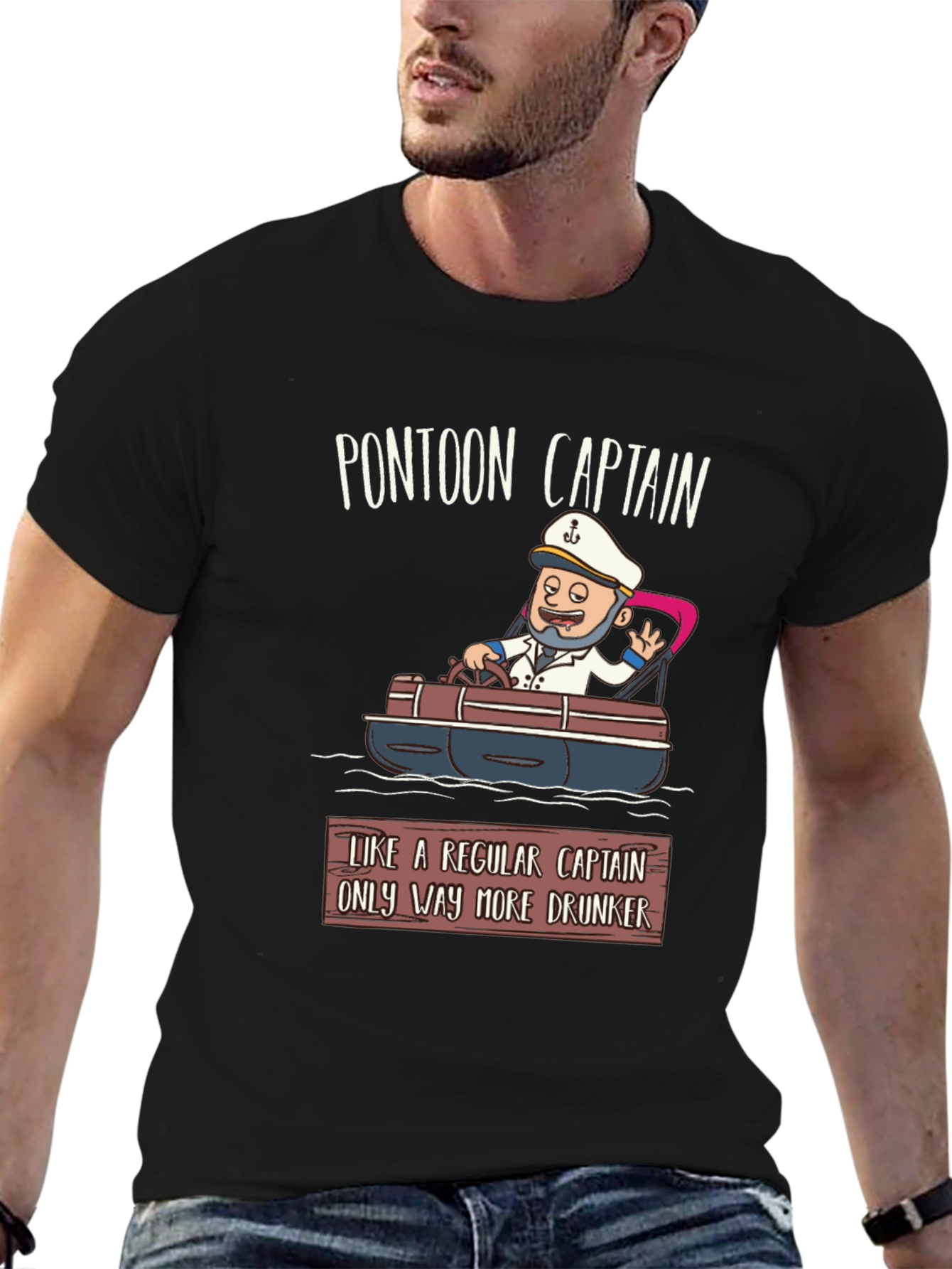 Pontoon Captain T-Shirt - Funny Boating Tee