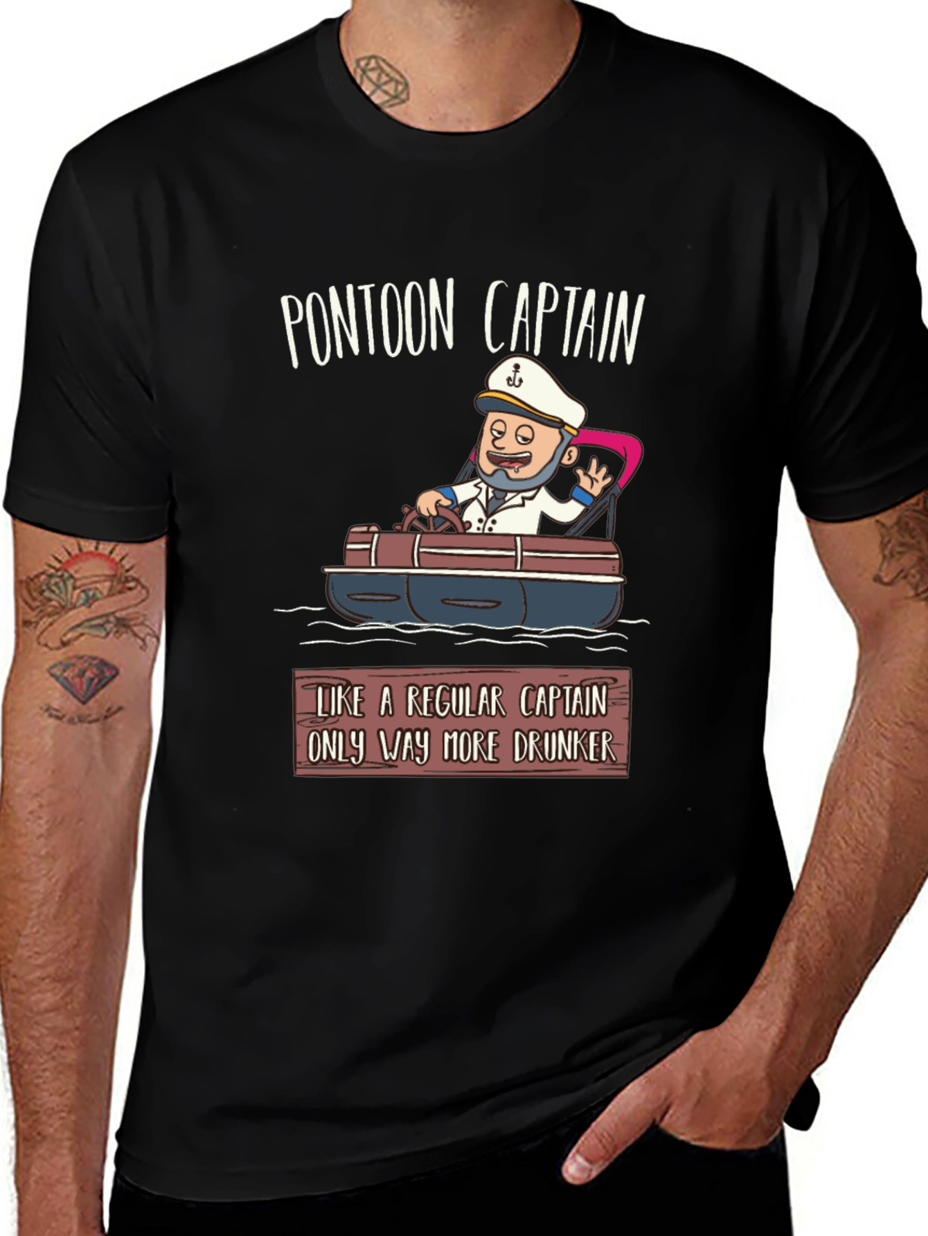 Pontoon Captain T-Shirt - Funny Boating Tee