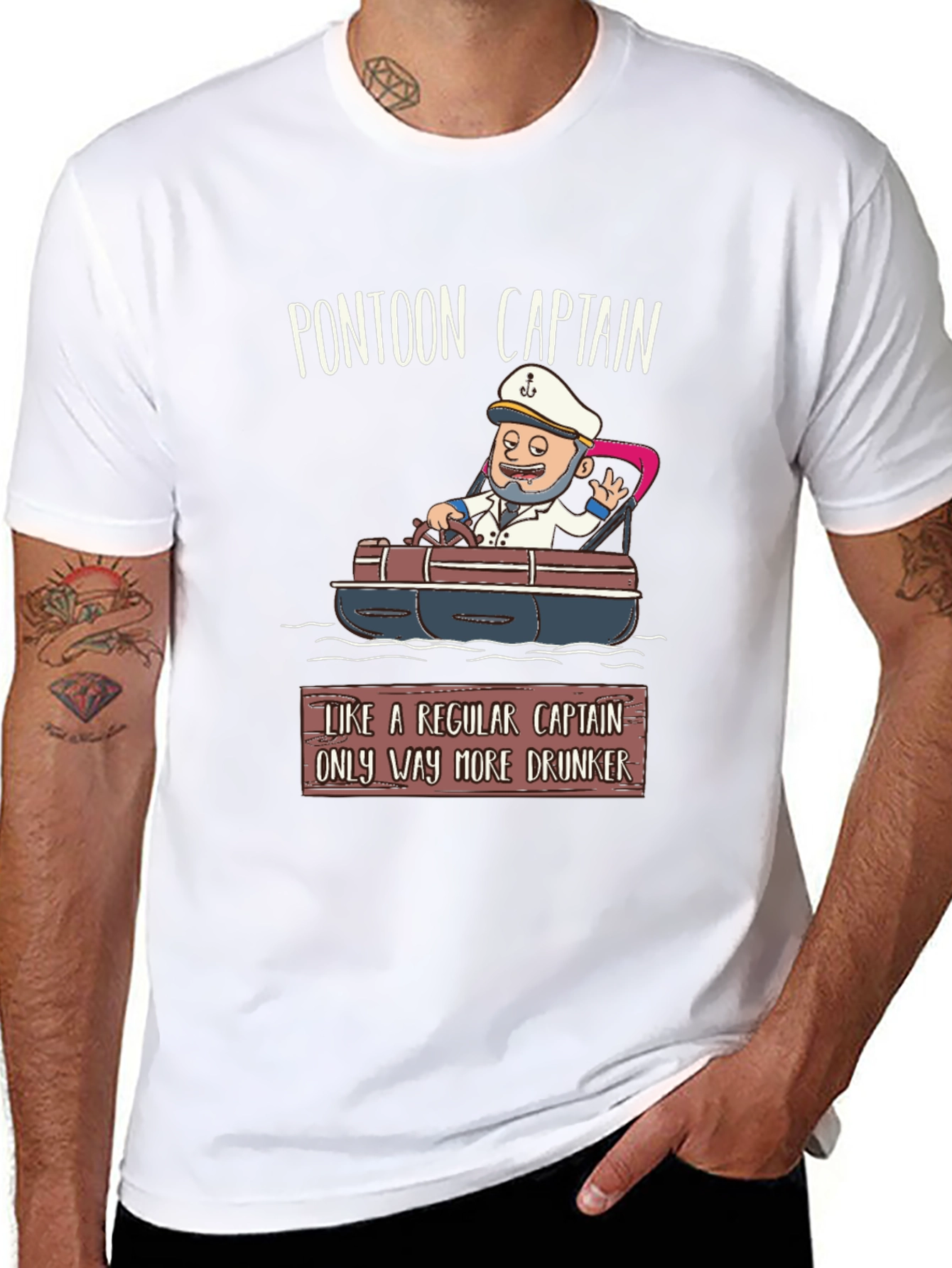 Pontoon Captain T-Shirt - Funny Boating Tee