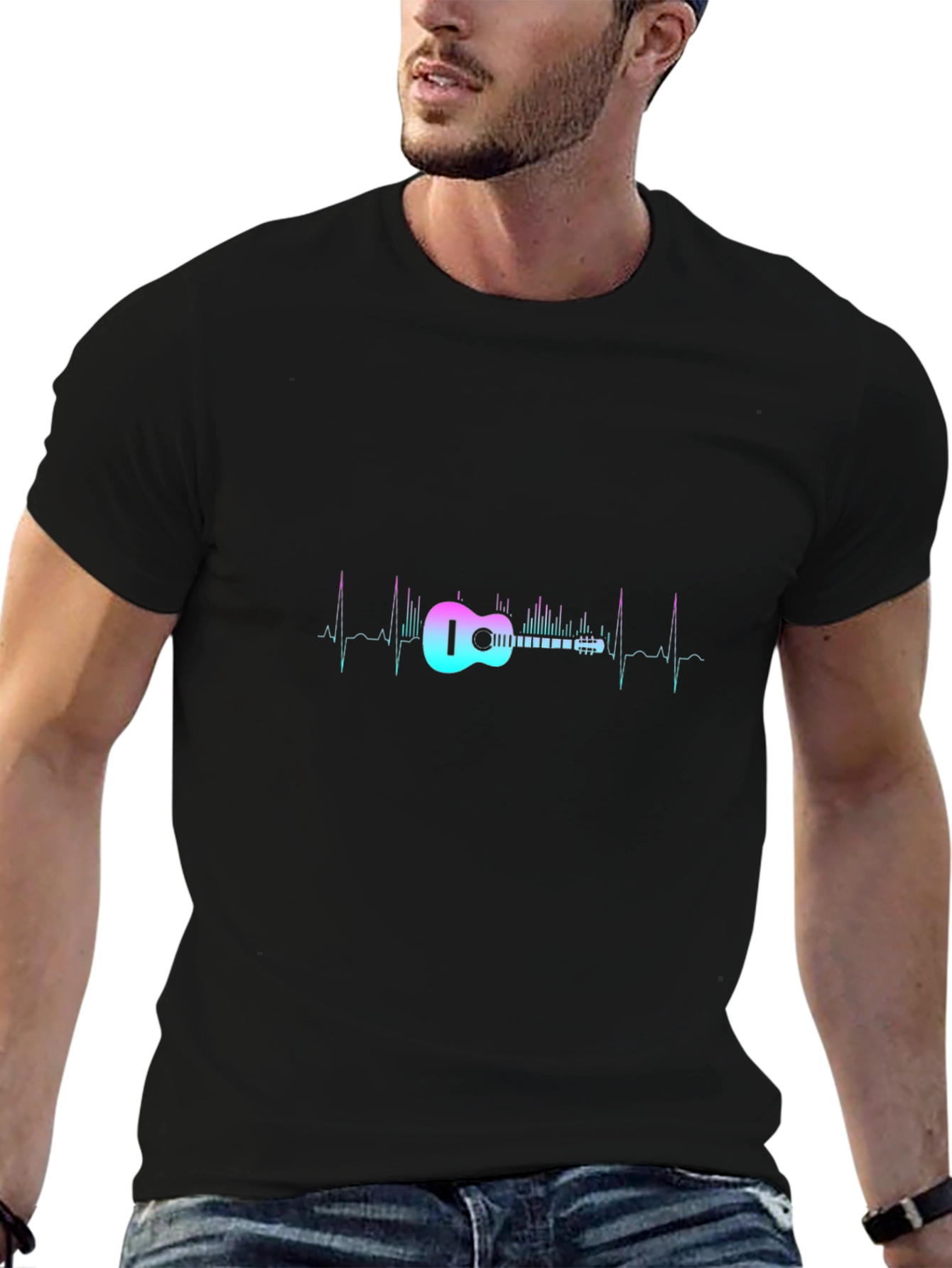 Guitar Heartbeat Black Tee
