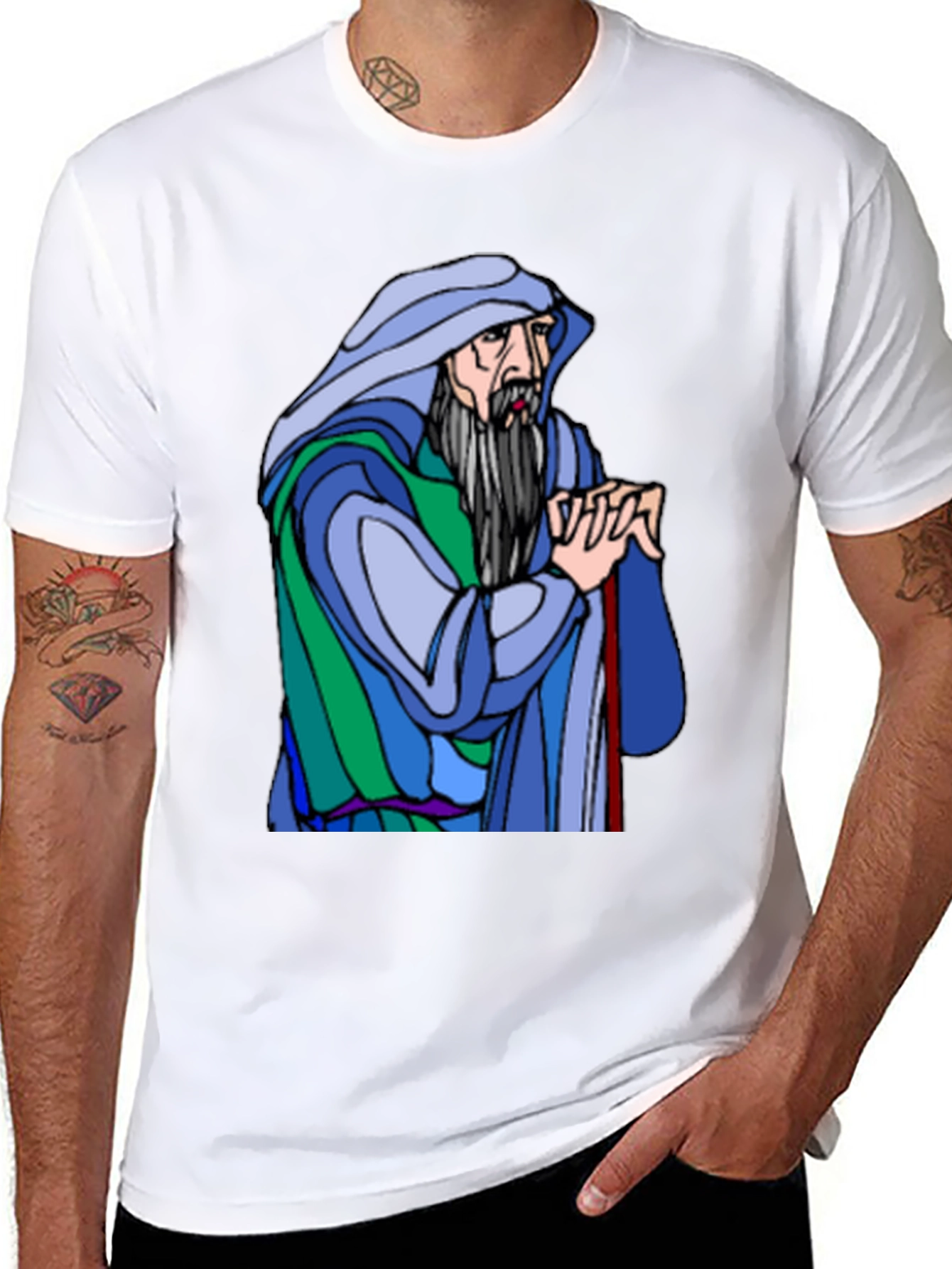 Wizard Graphic Print Black T-Shirt