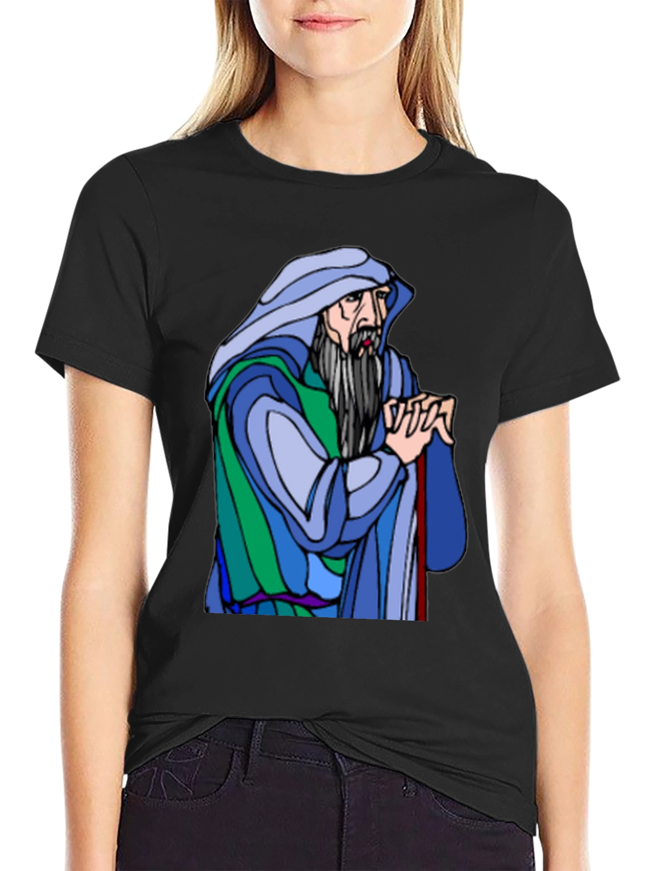 Wizard Graphic Print Black T-Shirt