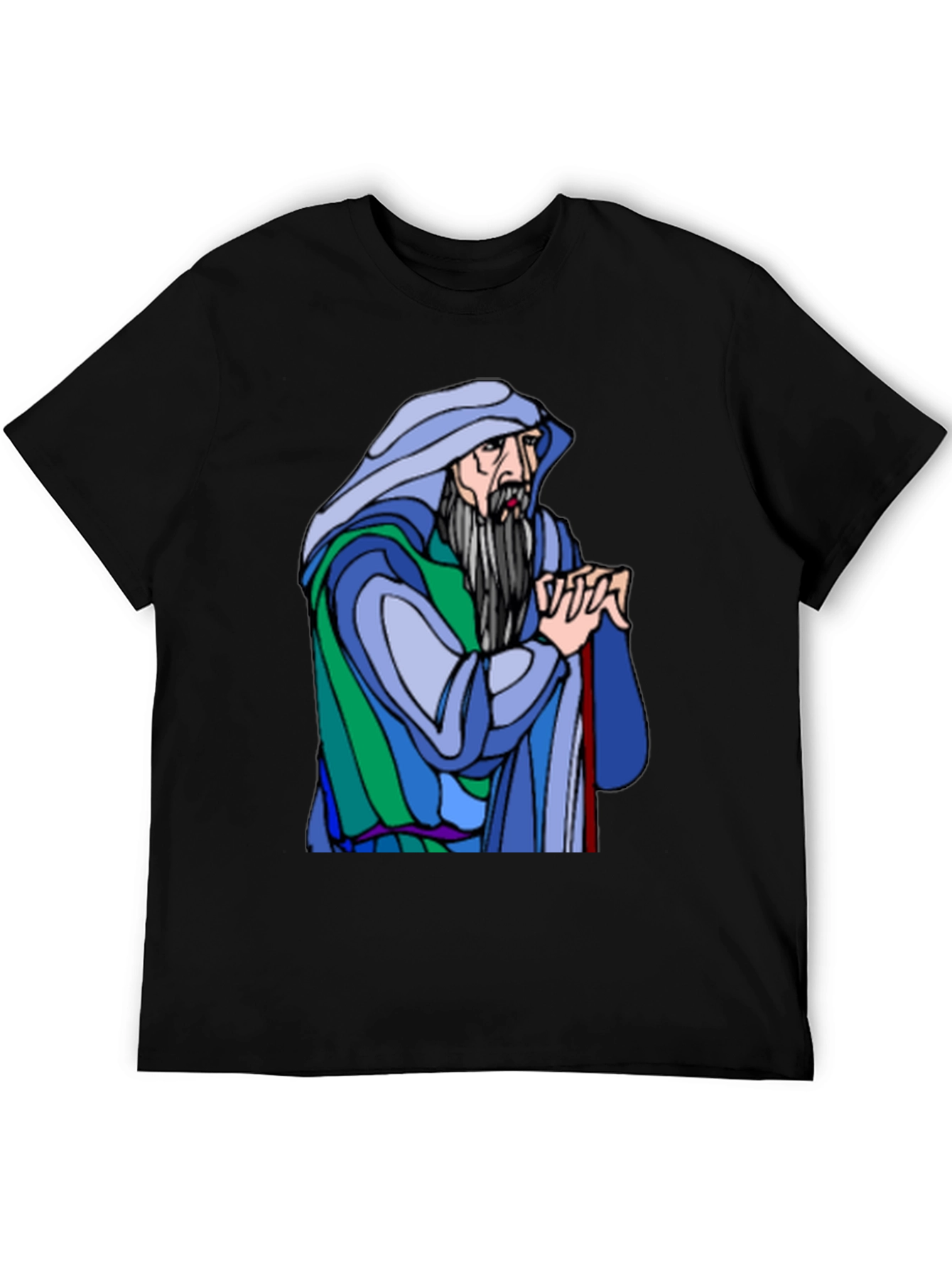 Wizard Graphic Print Black T-Shirt