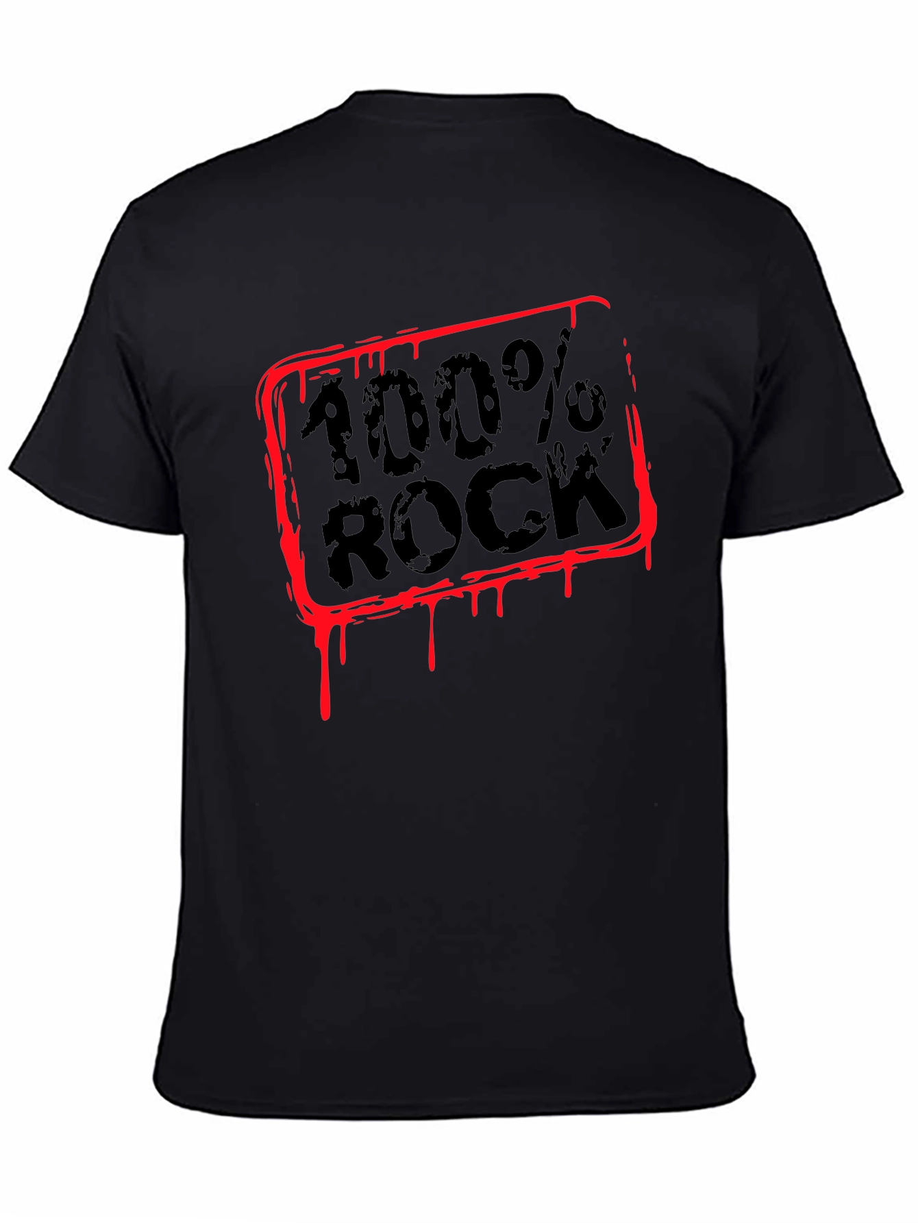 100% Rock Graphic T-Shirt - Mens Crew Neck Tee