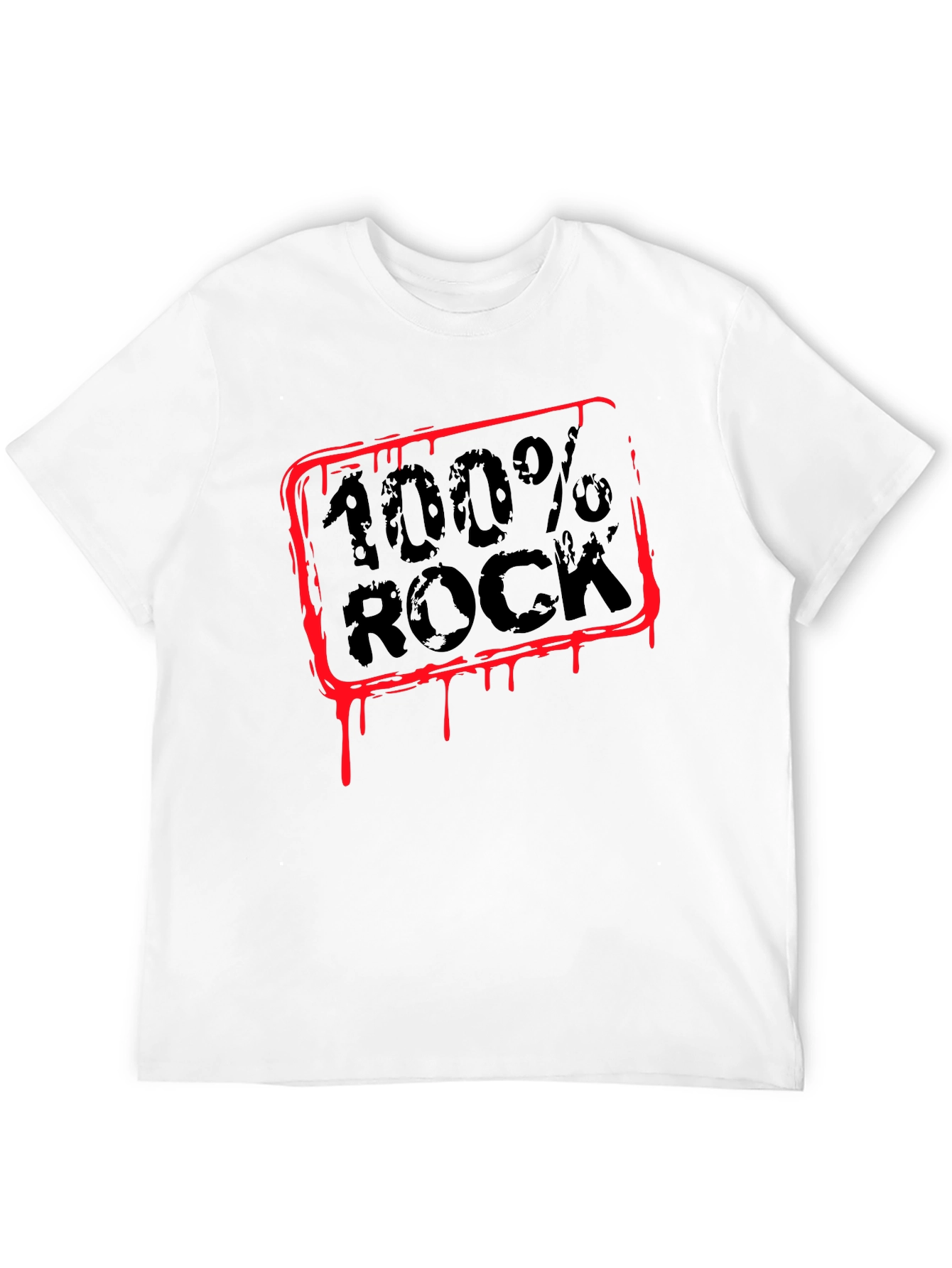 100% Rock Graphic T-Shirt - Mens Crew Neck Tee