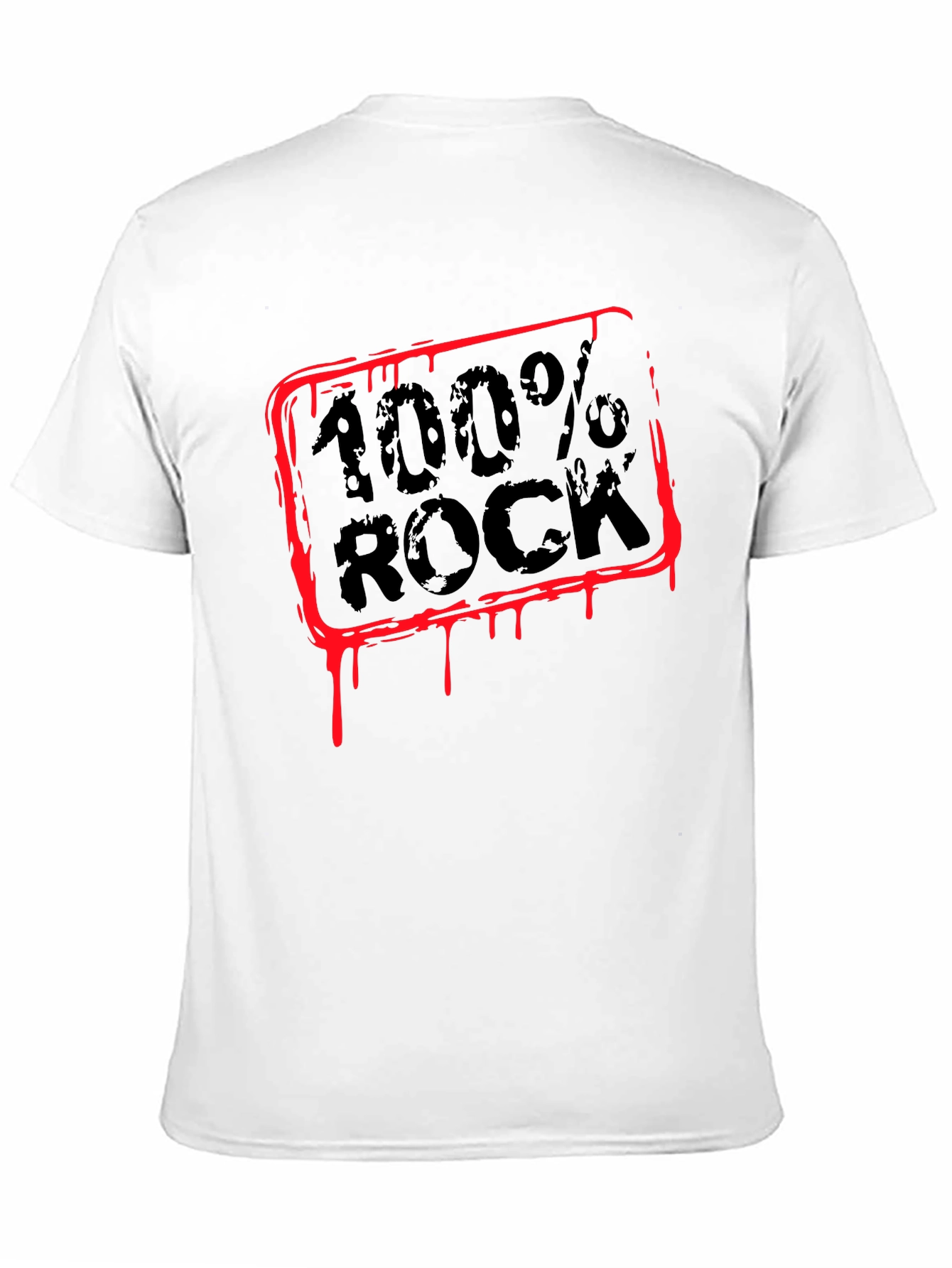 100% Rock Graphic T-Shirt - Mens Crew Neck Tee