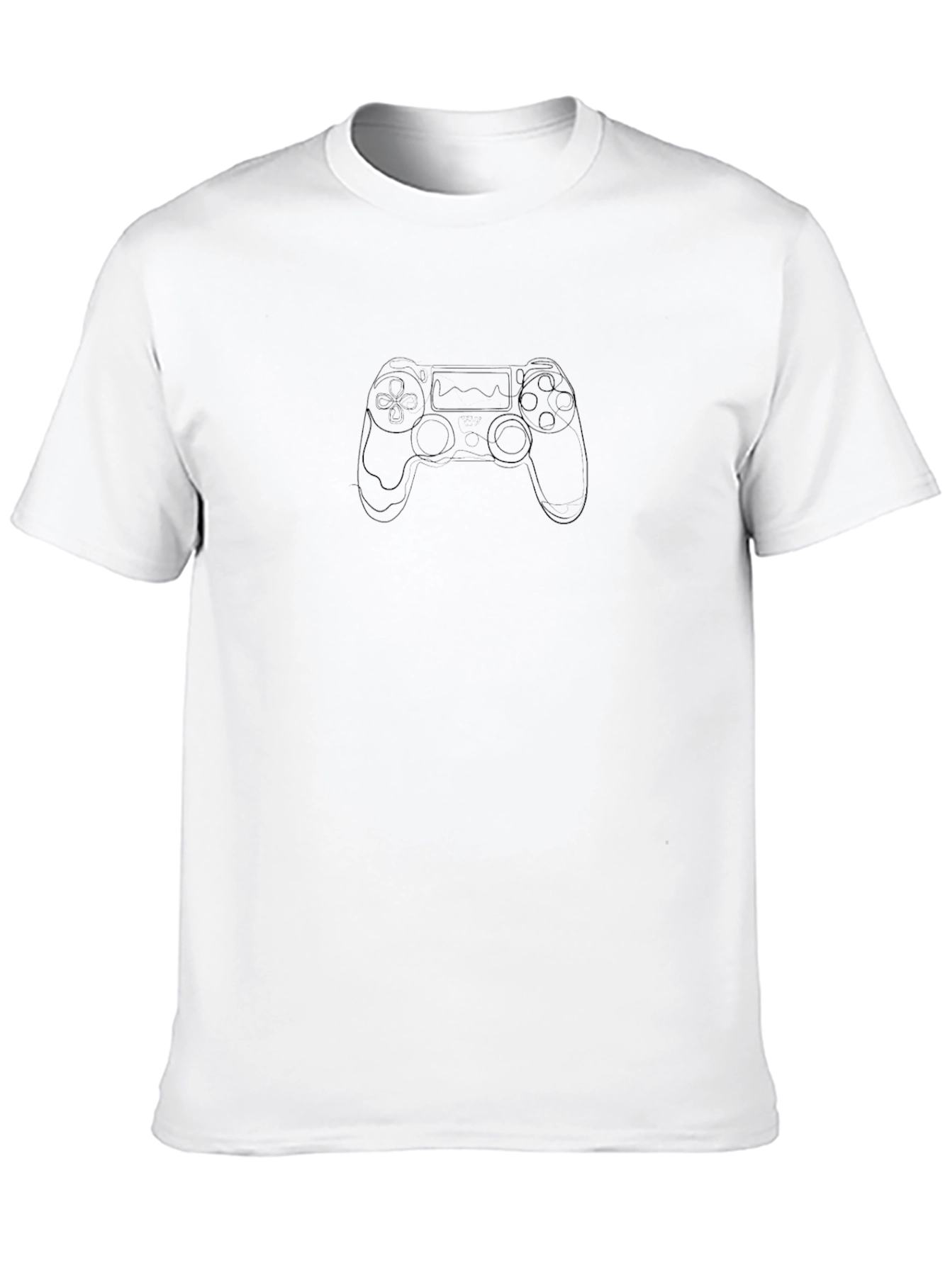 Gaming Controller Line Art Black T-Shirt