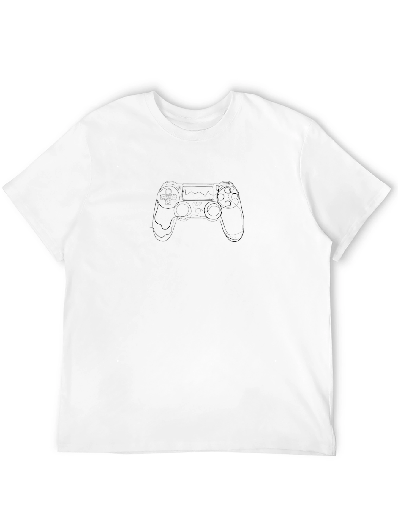 Gaming Controller Line Art Black T-Shirt