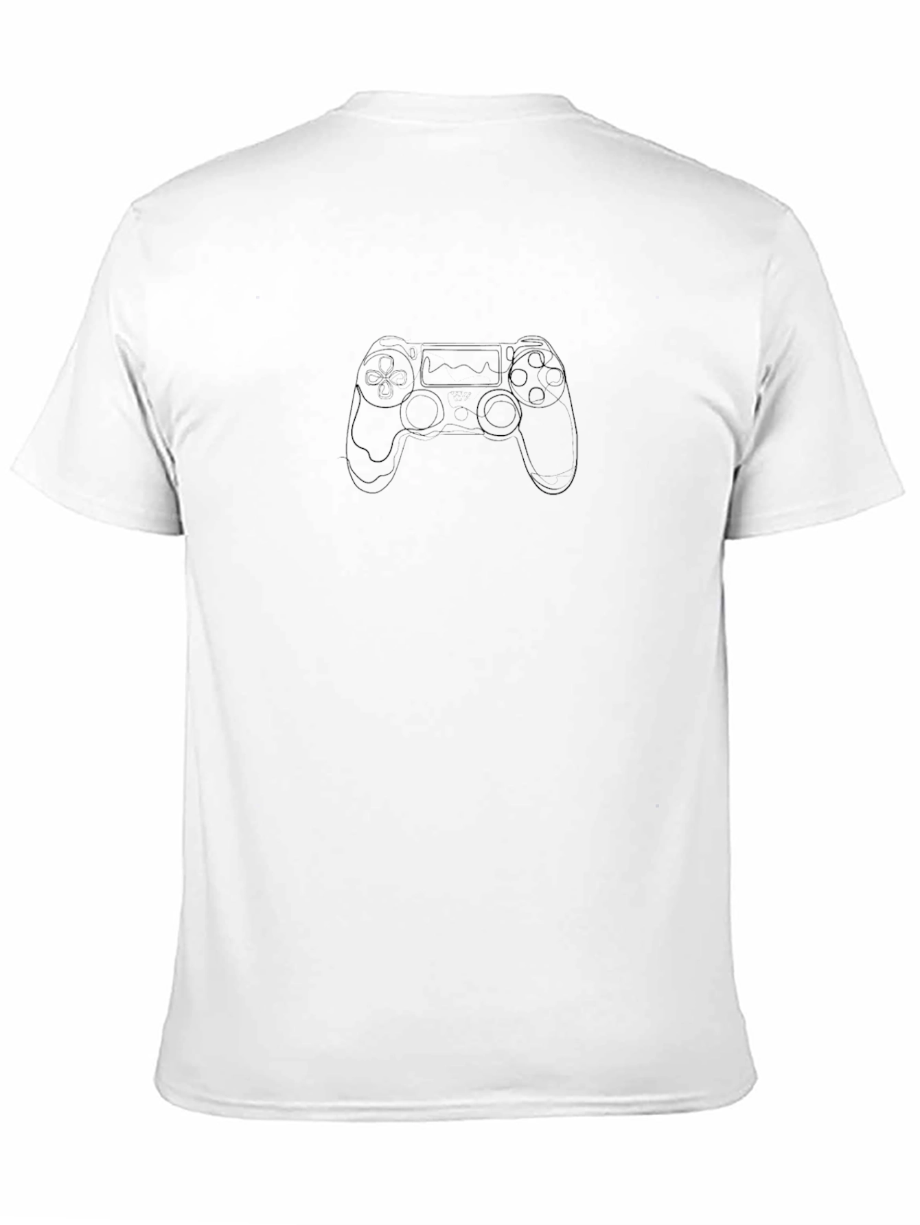 Gaming Controller Line Art Black T-Shirt