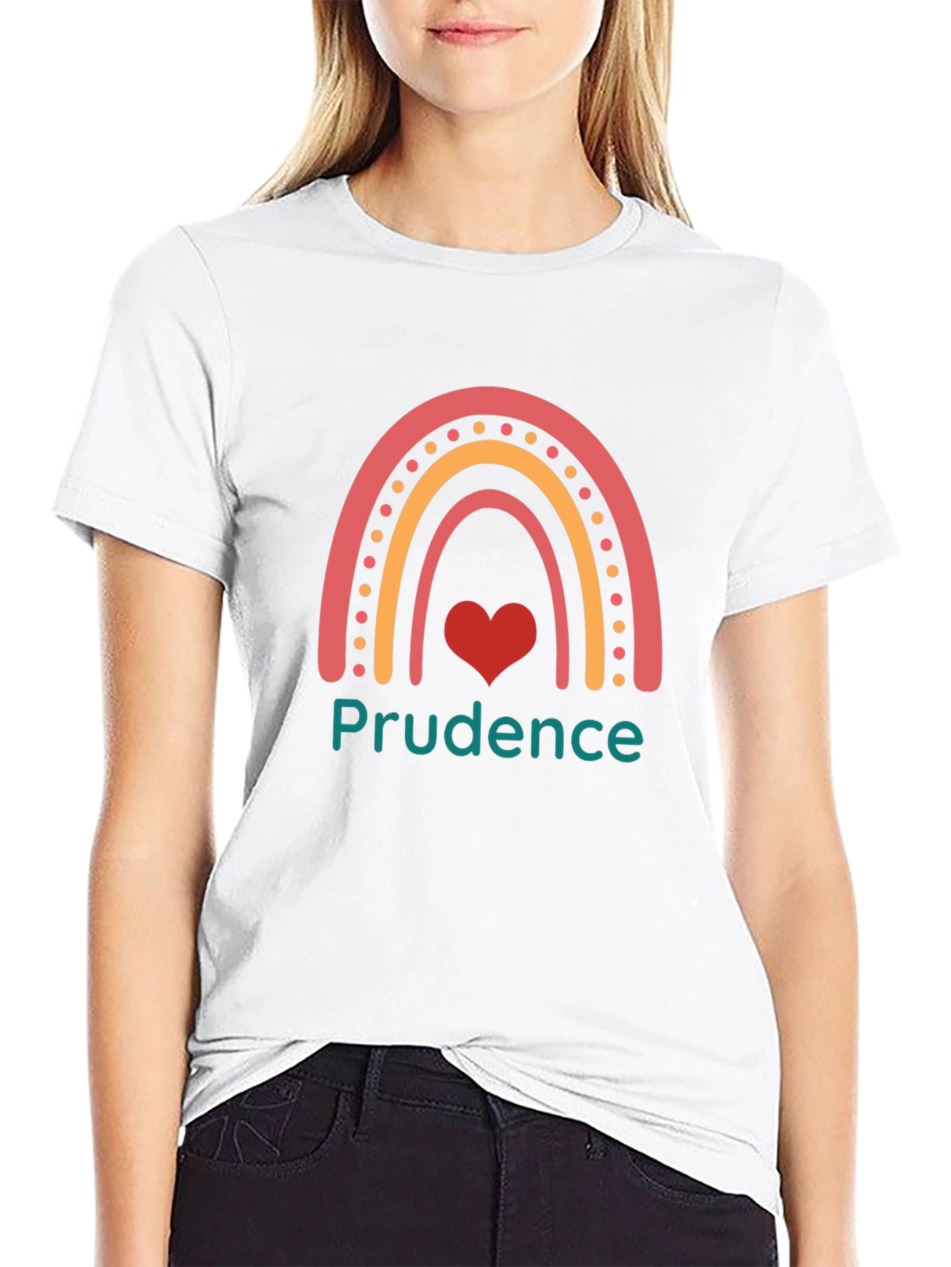 Prudence Rainbow Heart Graphic Tee