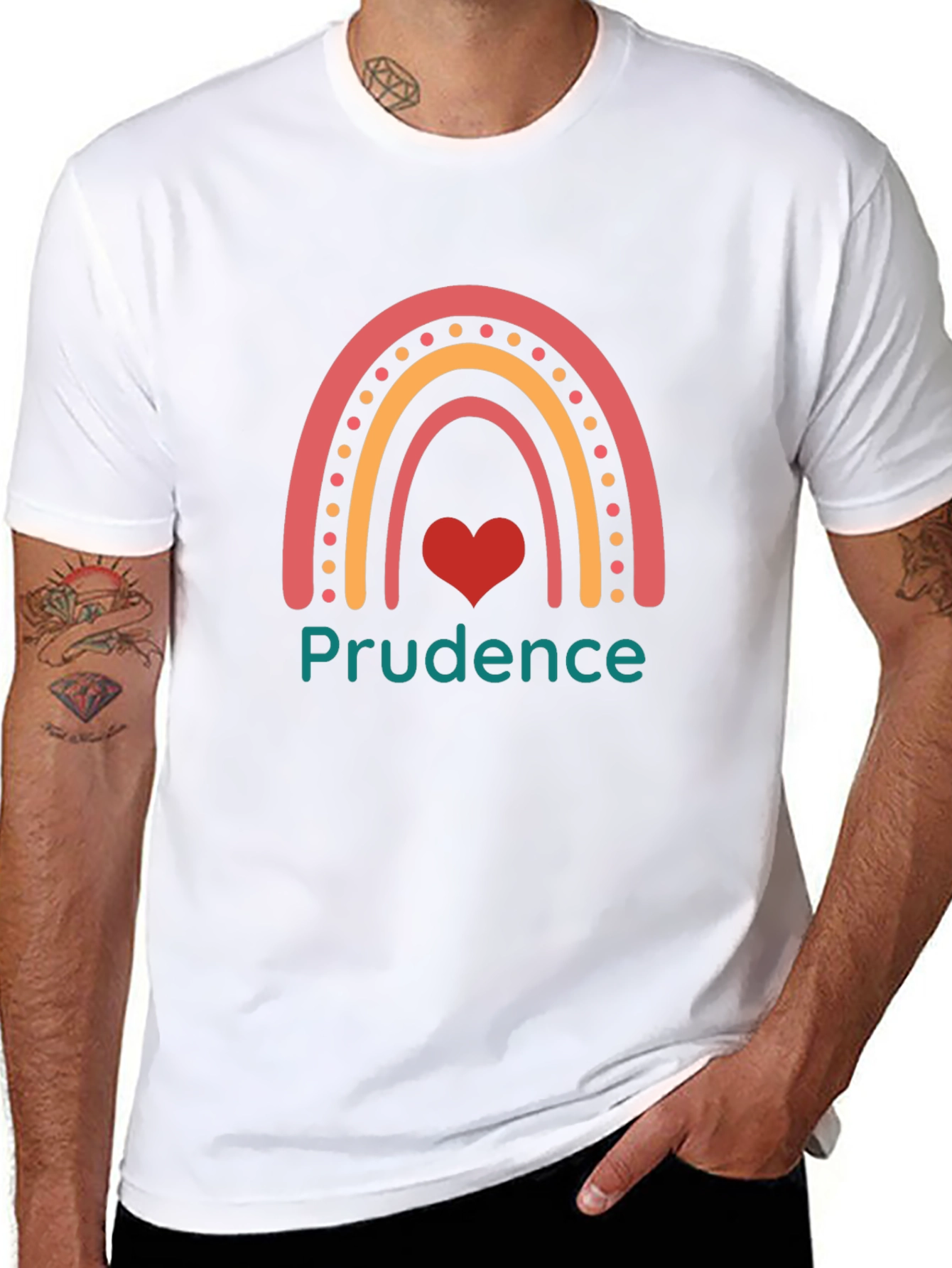 Prudence Rainbow Heart Graphic Tee